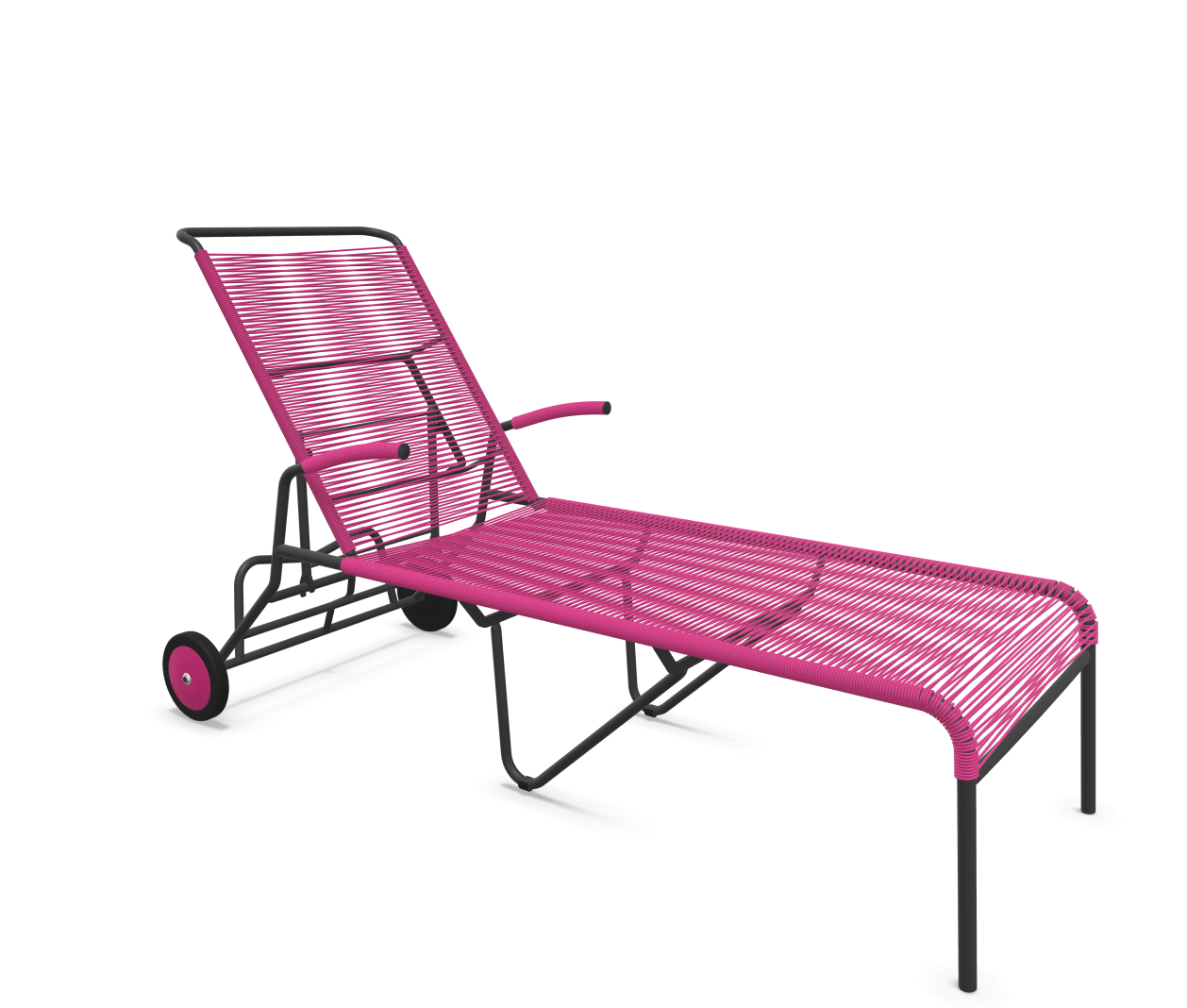 Rollenliege Spaghetti Säntis von Schaffner / Farbe: Pink / Grösse: 78 x 206 cm