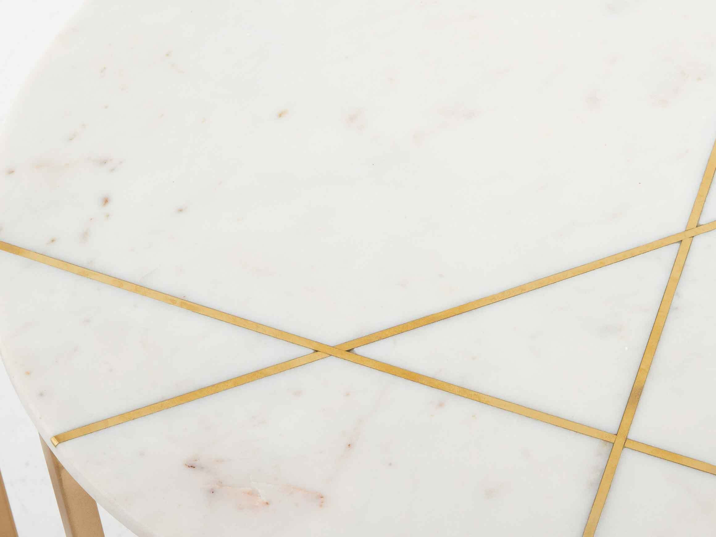 Table d'appoint Modus - Set de 2 pièces, marbre blanc,