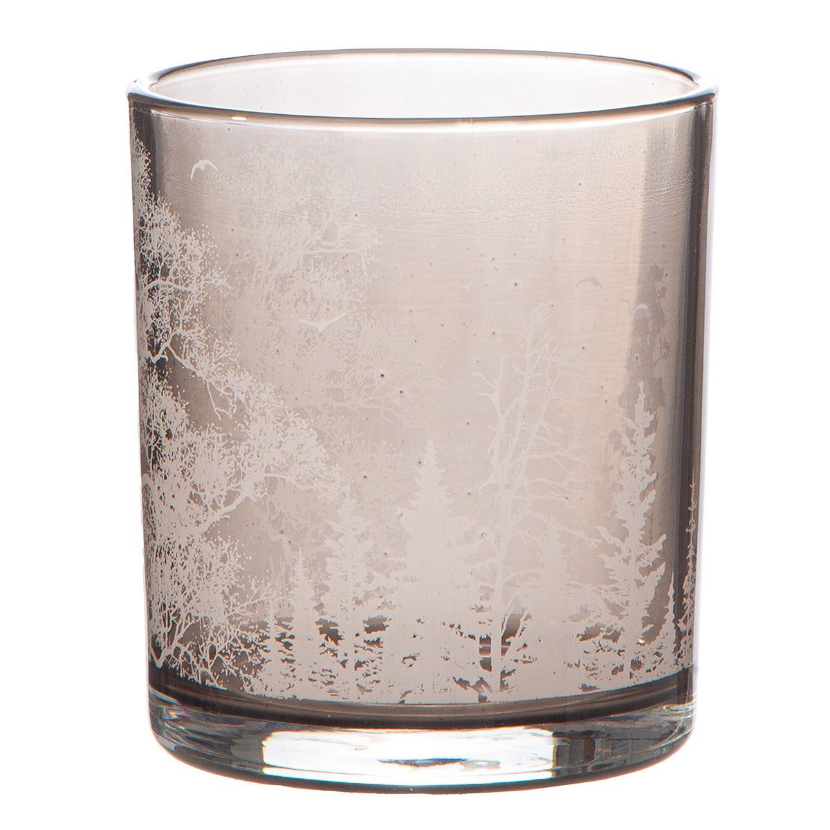 Windlicht Waldmotive, Glas, Braun H: 13 cm Gilde