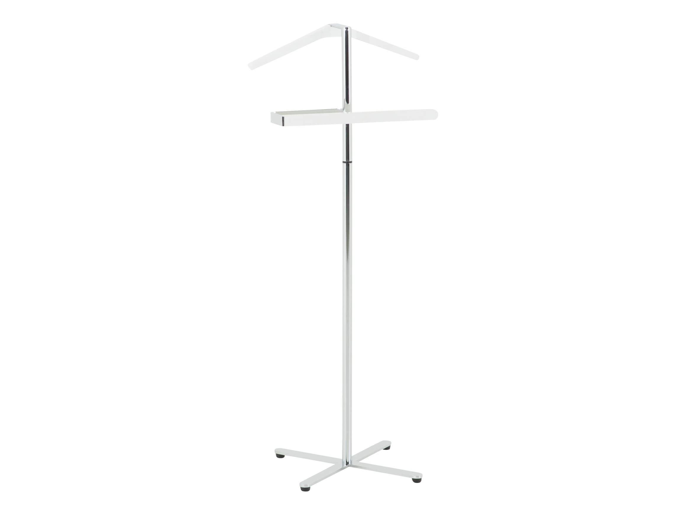 Anzugständer Turno Weiss, Stahl, Eiche, Durchmesser 45 cm h 110 cm