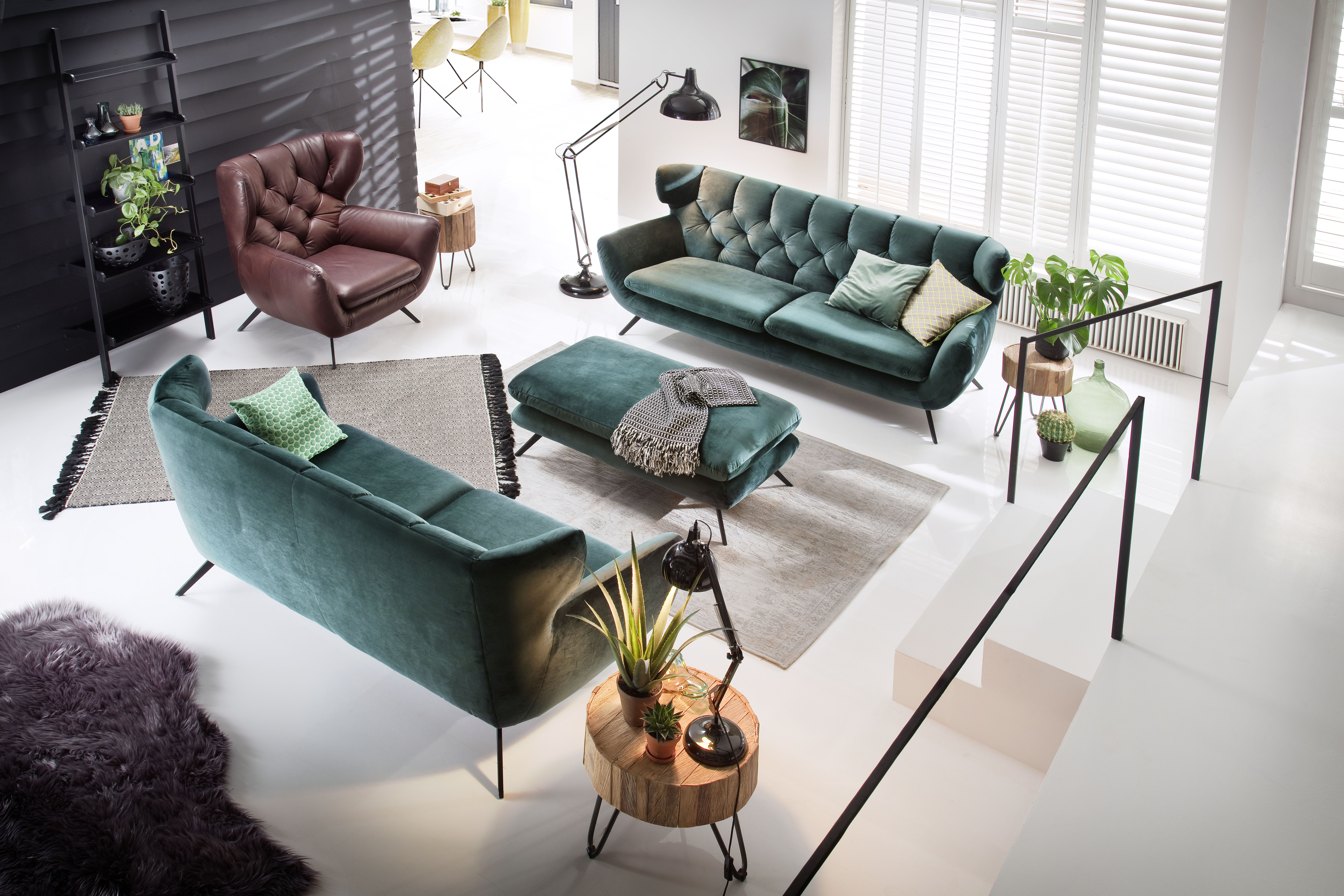 Sofa Sante fe Basic B: 225 cm Candy / Farbe: Stone / Material: Stoff Basic