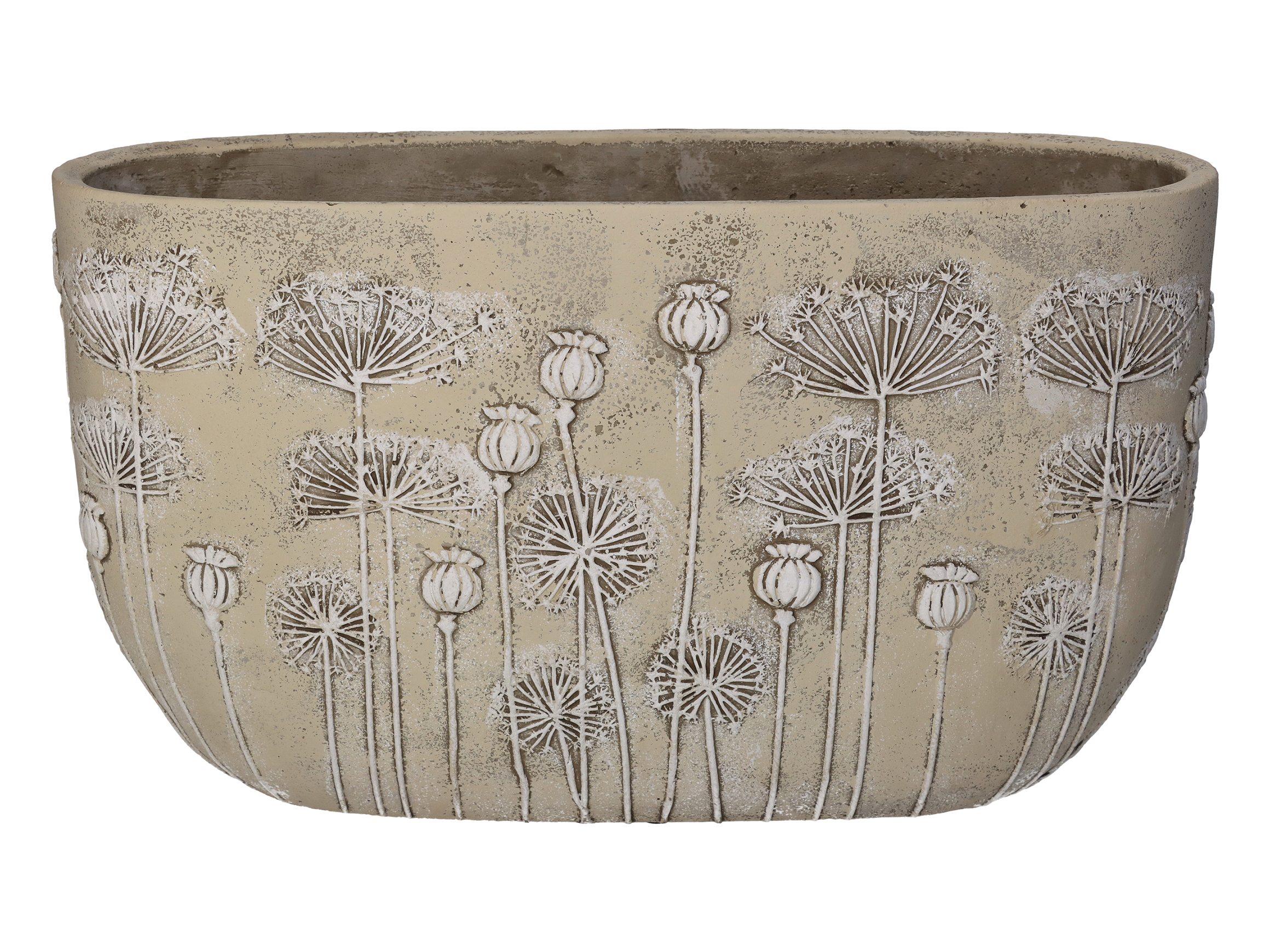 Gefäss Blumenwiese Grausilber B: 38 cm Kersten