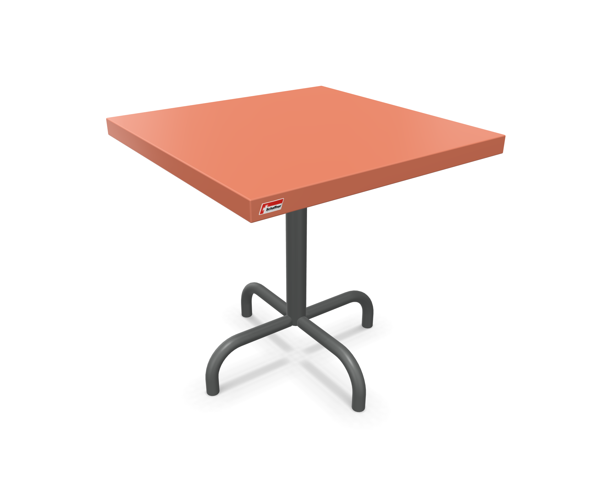 Metall-Beistelltisch Säntis Quadratisch von Schaffner / Farbe: Terracotta / Grösse: 50 x 50 cm