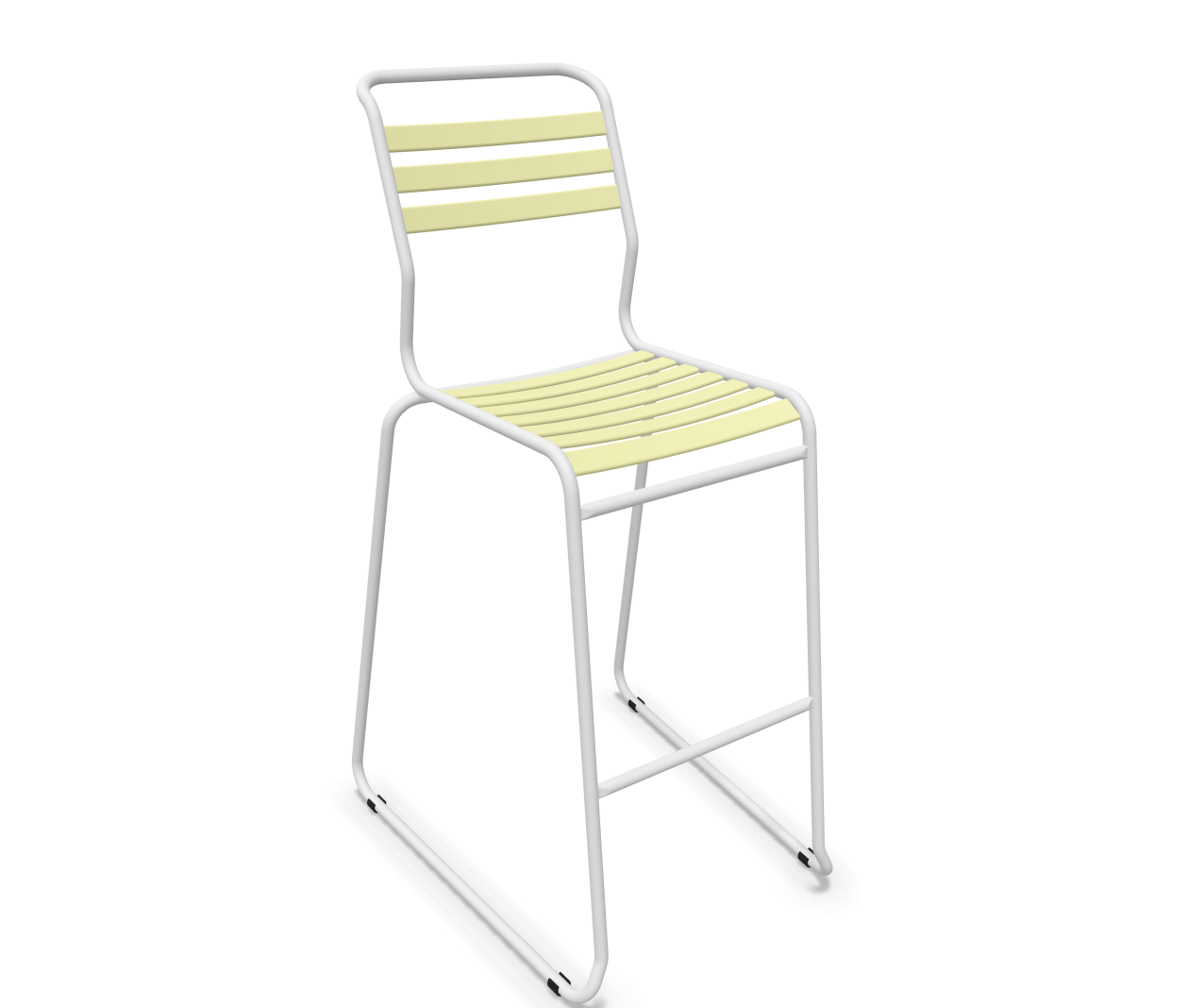 Schaffner Bar-Kufen-Lättlistuhl Säntis Gelb | Schubiger Möbel