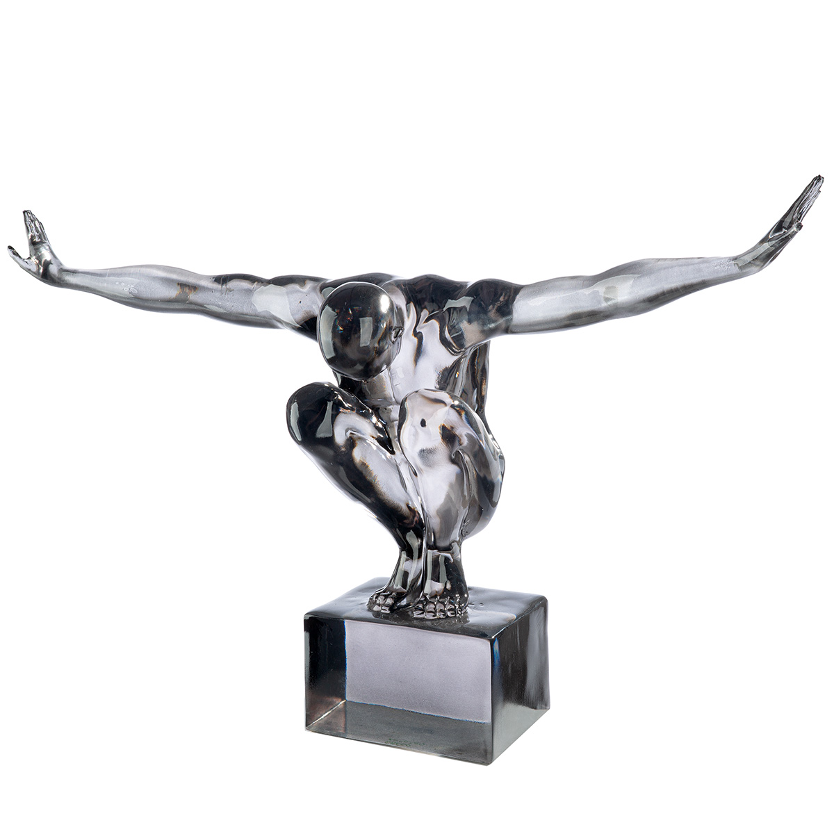 Gilde Figur Gris, Acryl, Grau H: 34 cm  | Schubiger Möbel