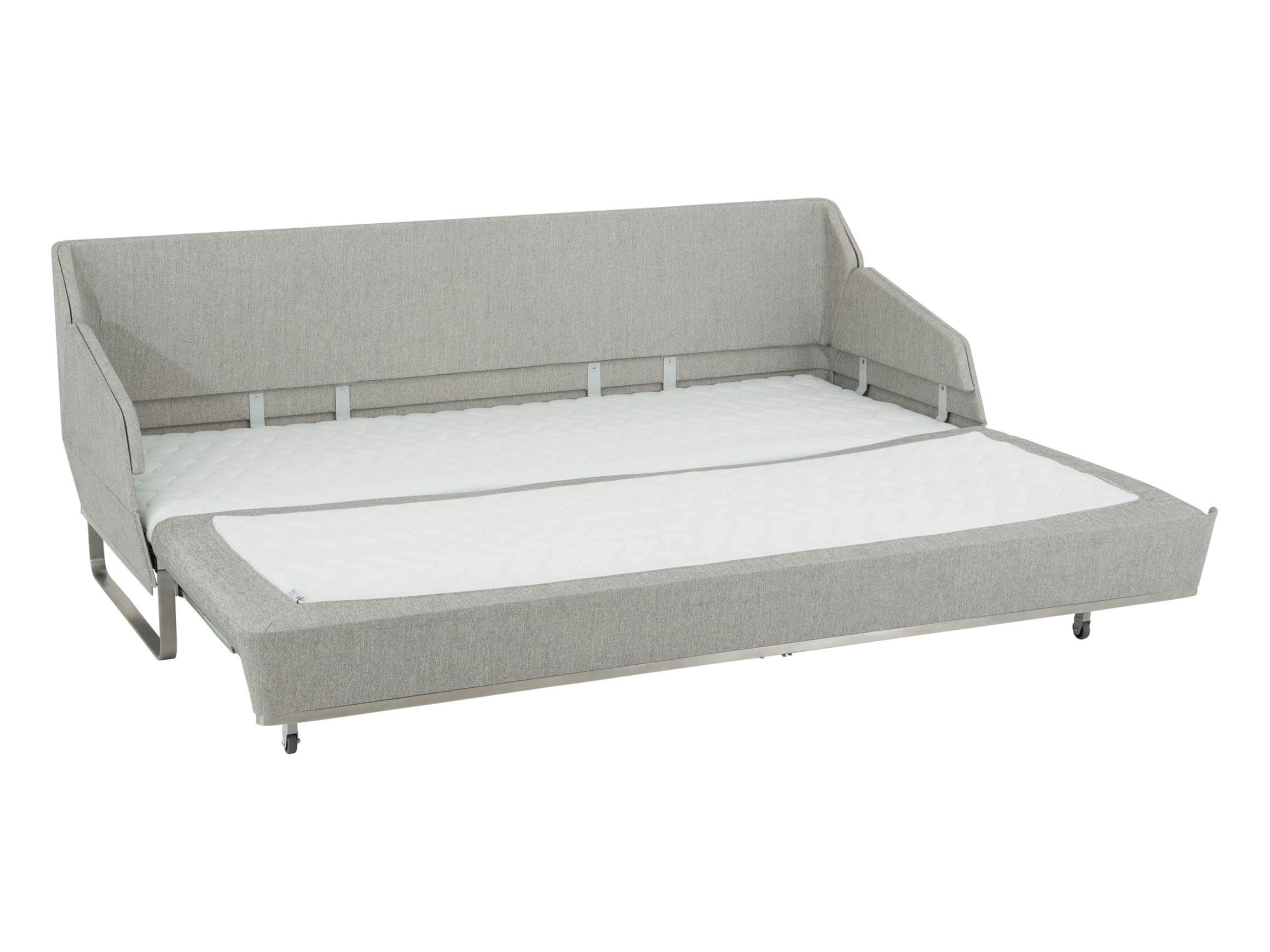 Bettsofa Bed For Living, Stoff Silber, Deluxe, b 205 cm