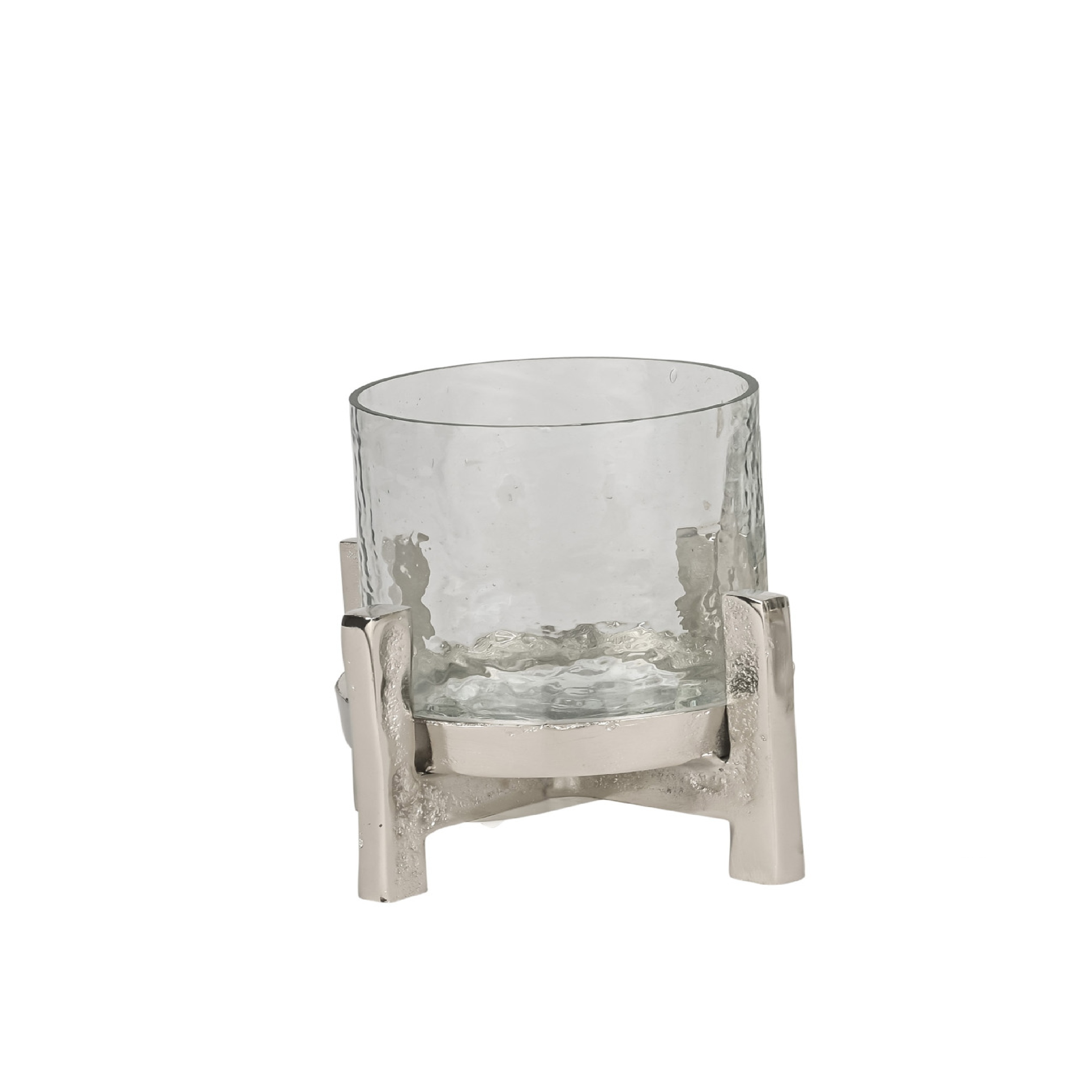 Decofinder Windlicht Hadir, Aluguss mit Glas, D: 13 cm  | Schubiger Möbel