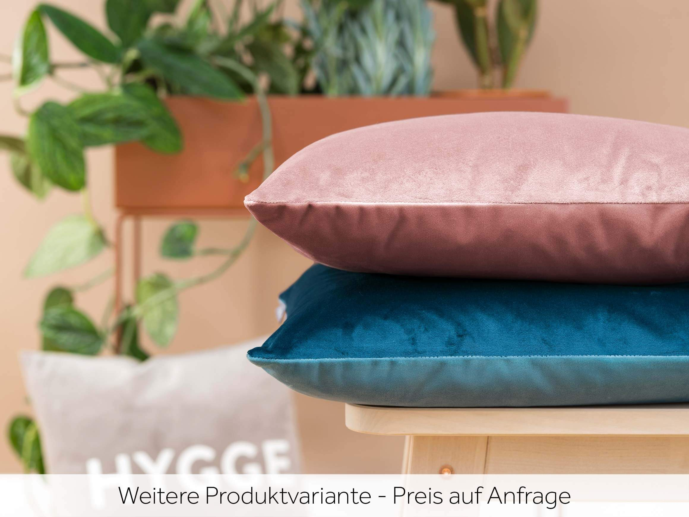 Kissenhülle Samt Uni, Petrol