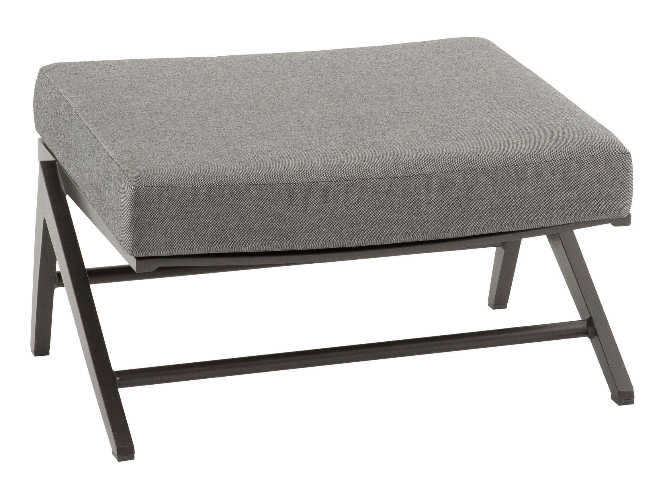 Gartenhocker Jackie, Kissen Grau, Aluminiumgestell