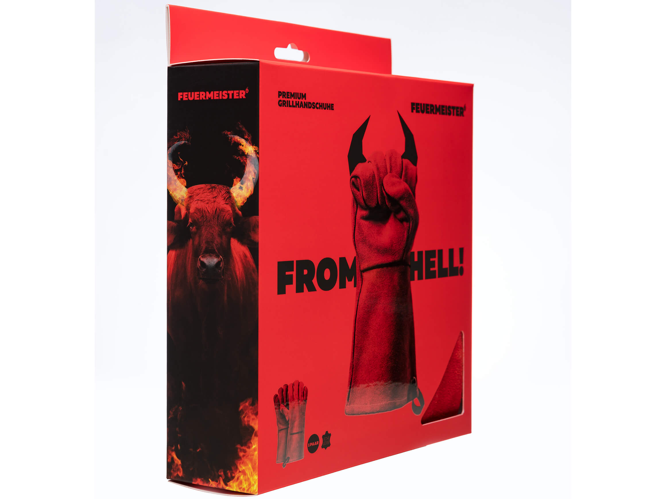 Handschuh-Paar Feuermeister - Leder Rot Blaser und Trösch