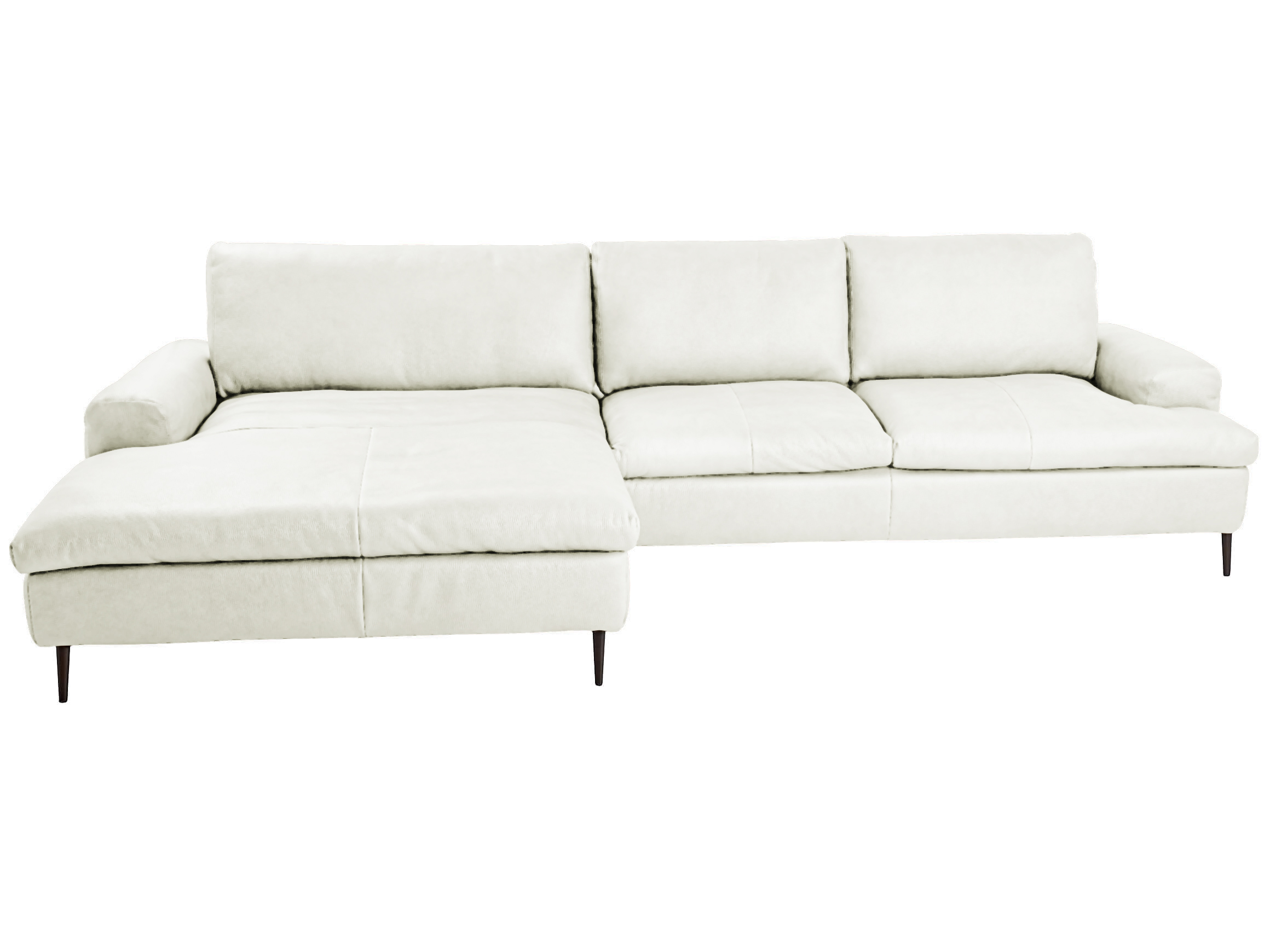 Ecksofa Vincenzo Schillig Willi / Farbe: White / Material: Leder Basic