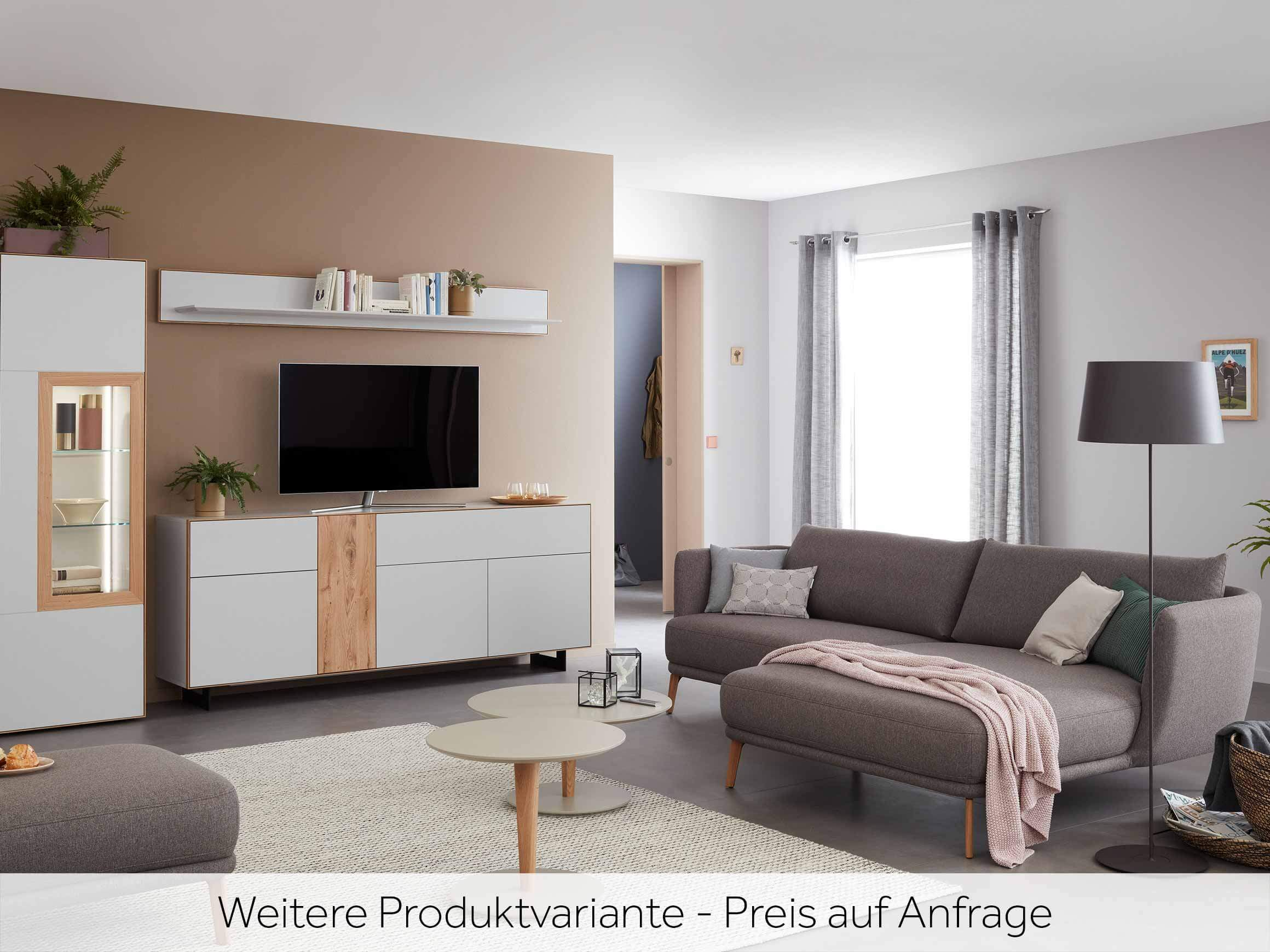 Sofa Pearl B: 210 cm Candy / Farbe: Grau / Bezugsmaterial: Stoff