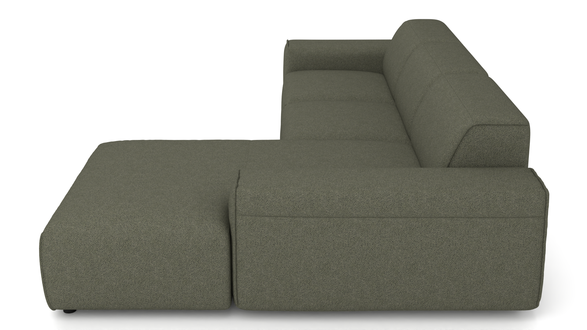 Ecksofa #1 Venus rechts - UrbanDesign / Farbe: Moos / Bezugsmaterial: Stoff