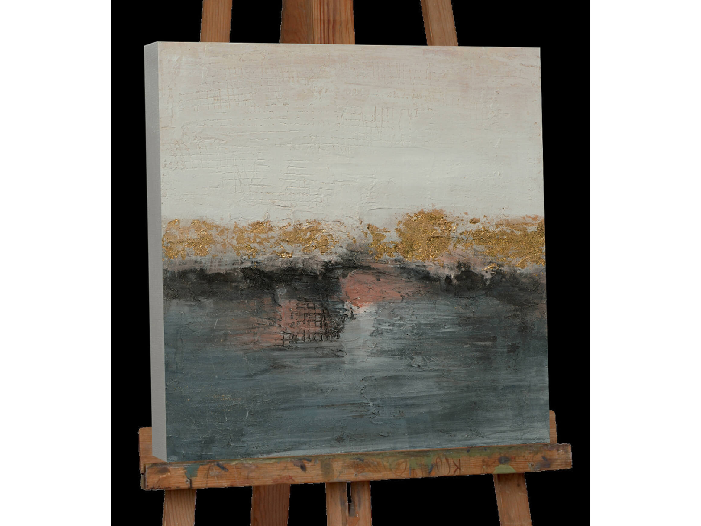 Tableau Abstrait en vert et bleu image LAND