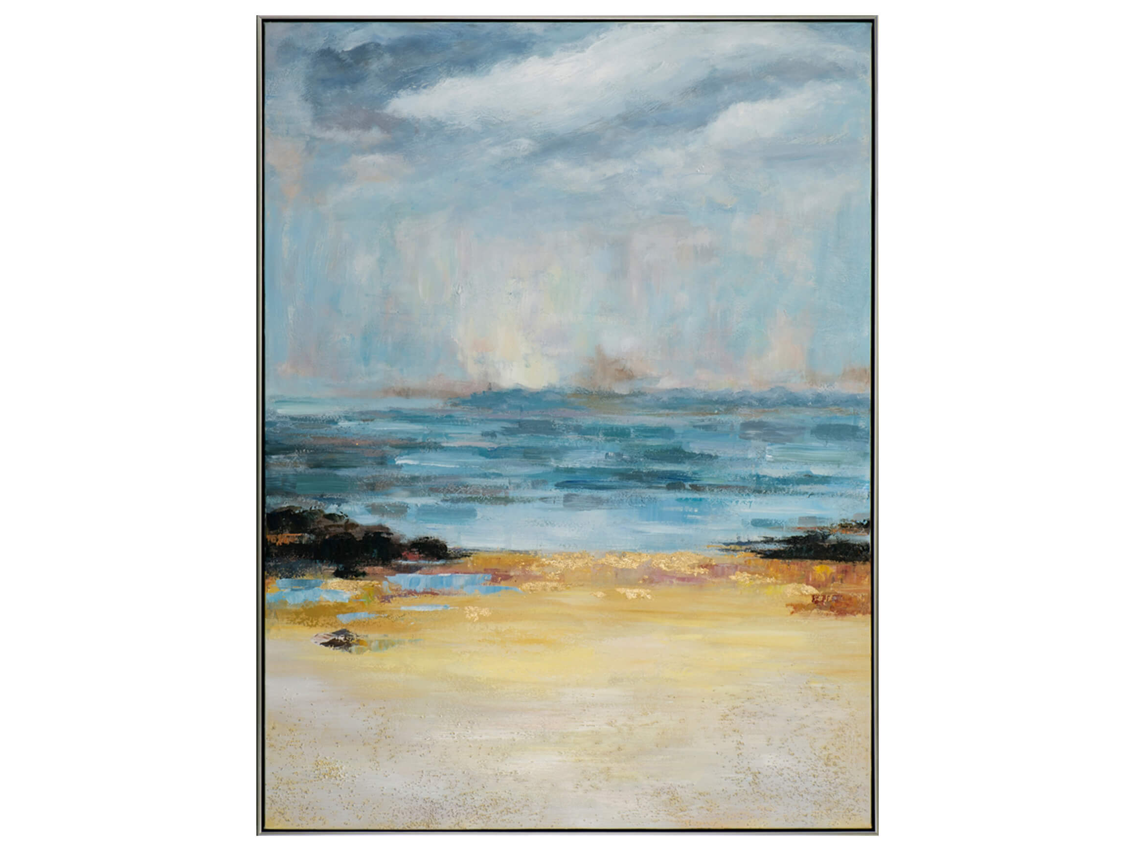 Bild mit Rahmen Abstrakter Sonnenuntergang am Strand image LAND