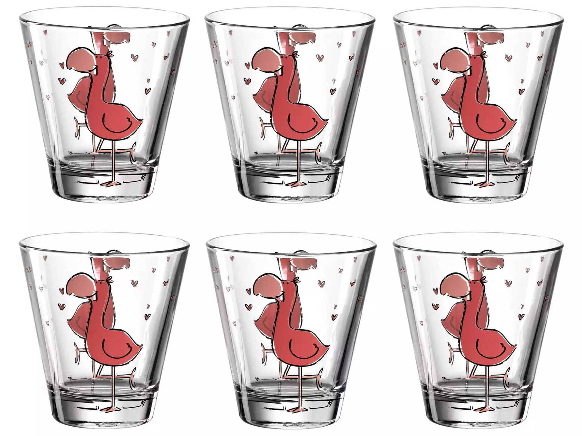 Leonardo Trinkglas Für Kinder Bambini Flamingo 215 Ml, 6 Stück