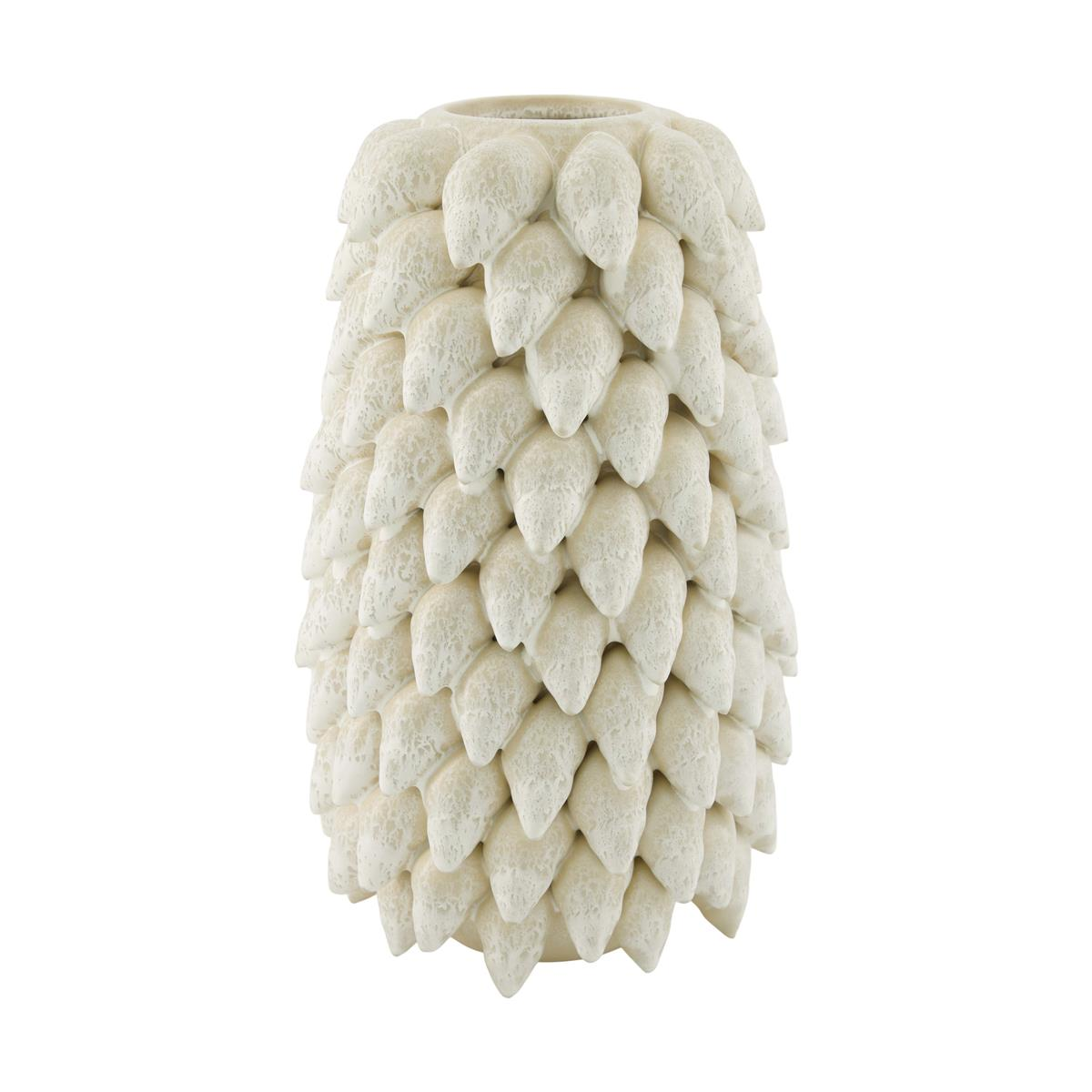 Decofinder Vase Muscheln Keramik Weiss H: 32 cm Weiss | Schubiger Möbel