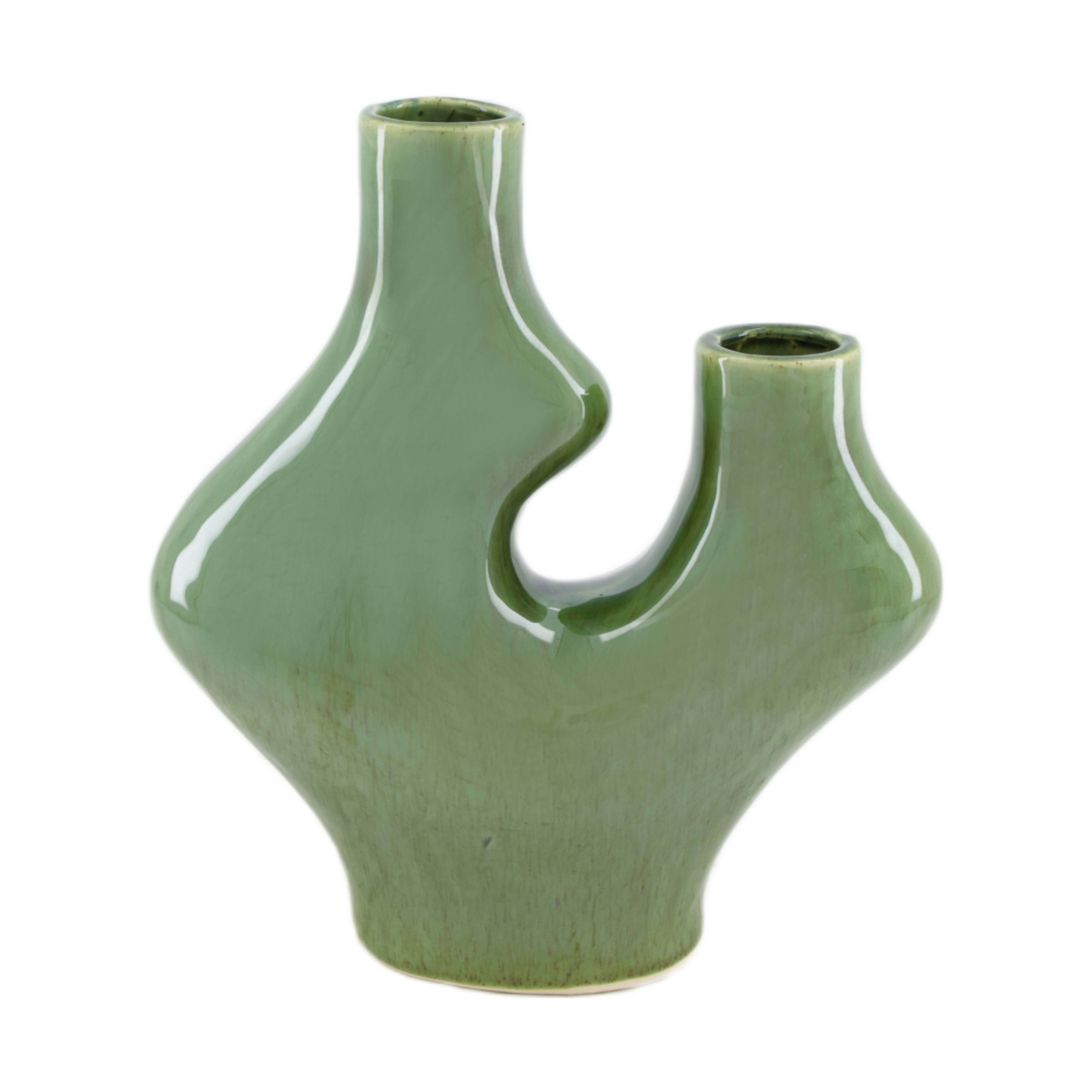 Decofinder Vase Keramik, Grün H: 26 cm  | Schubiger Möbel