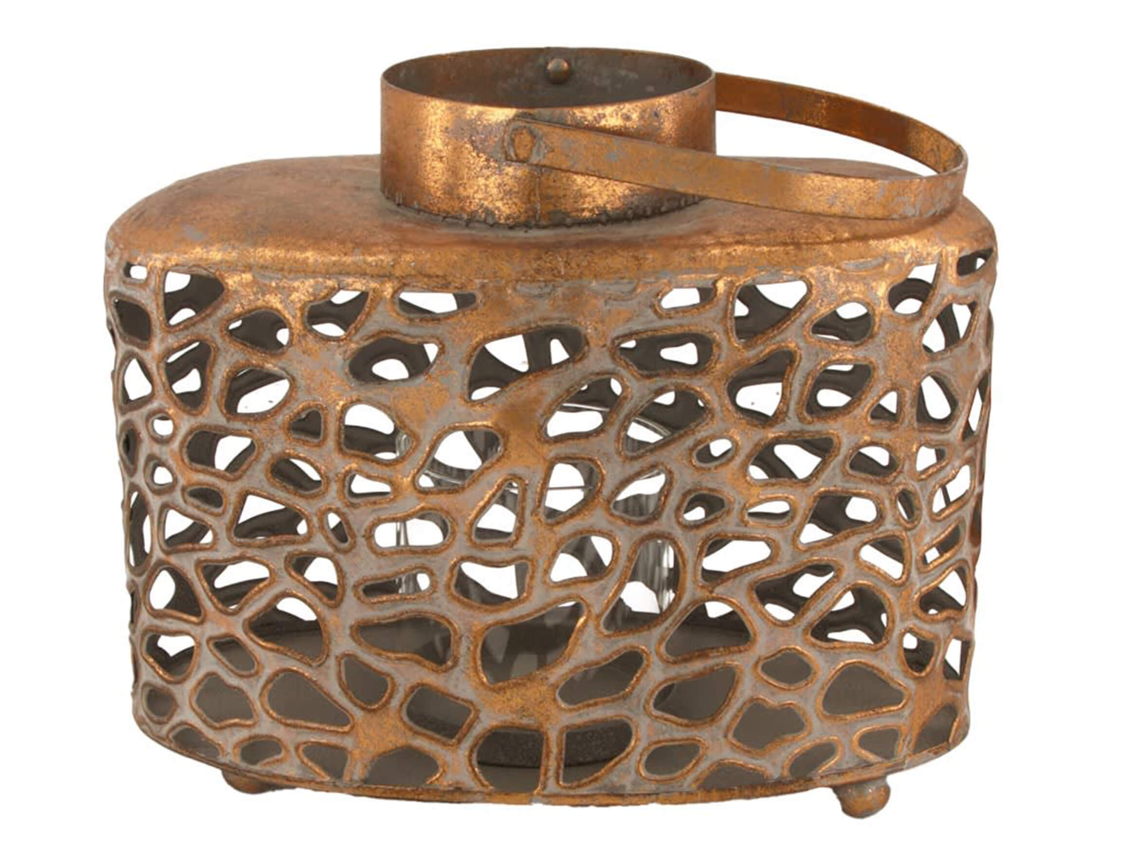 Candle holder metal copper W: 24 cm Decofinder
