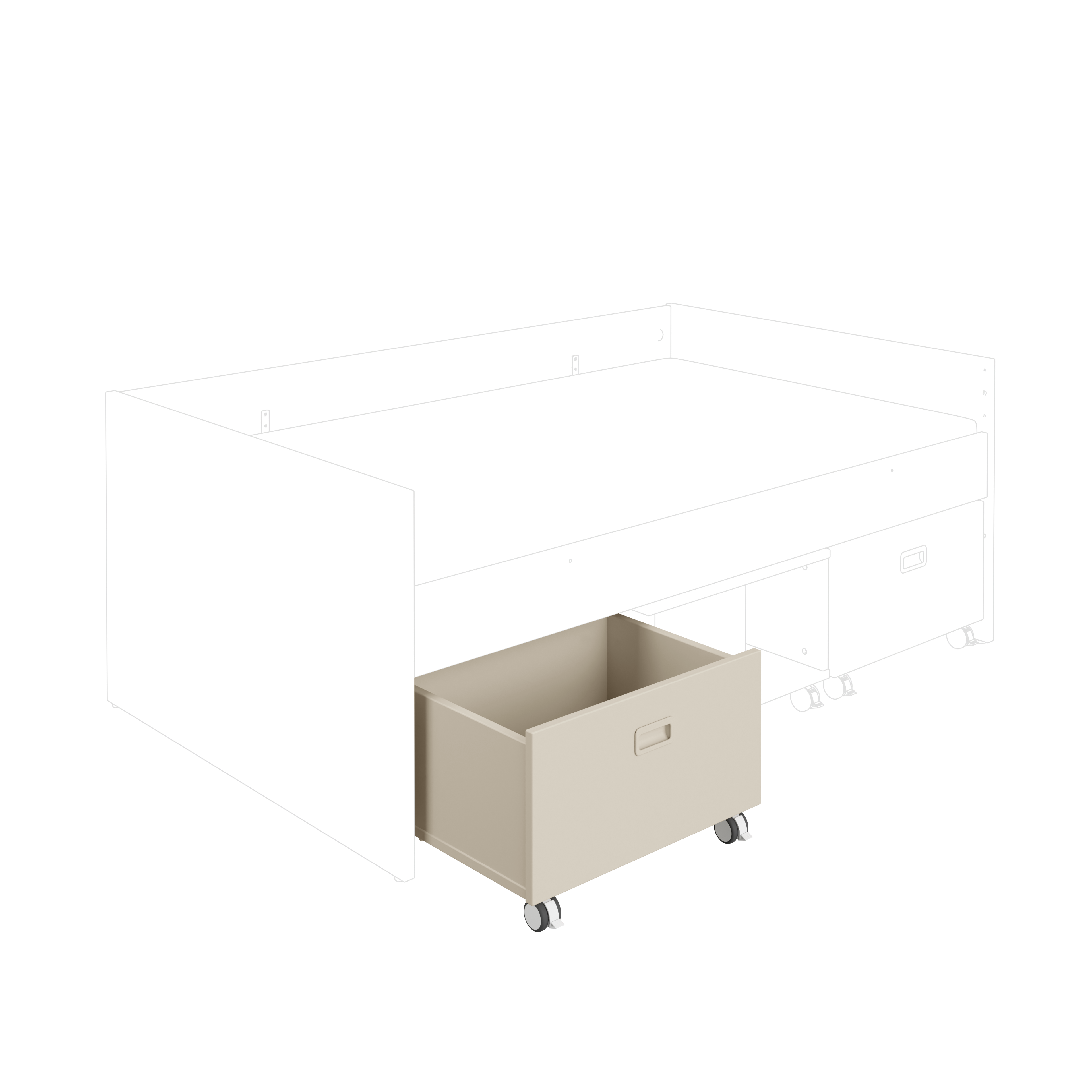 Rollbox Kojenbett Tiago Paidi / Farbe: Cashmere-Beige