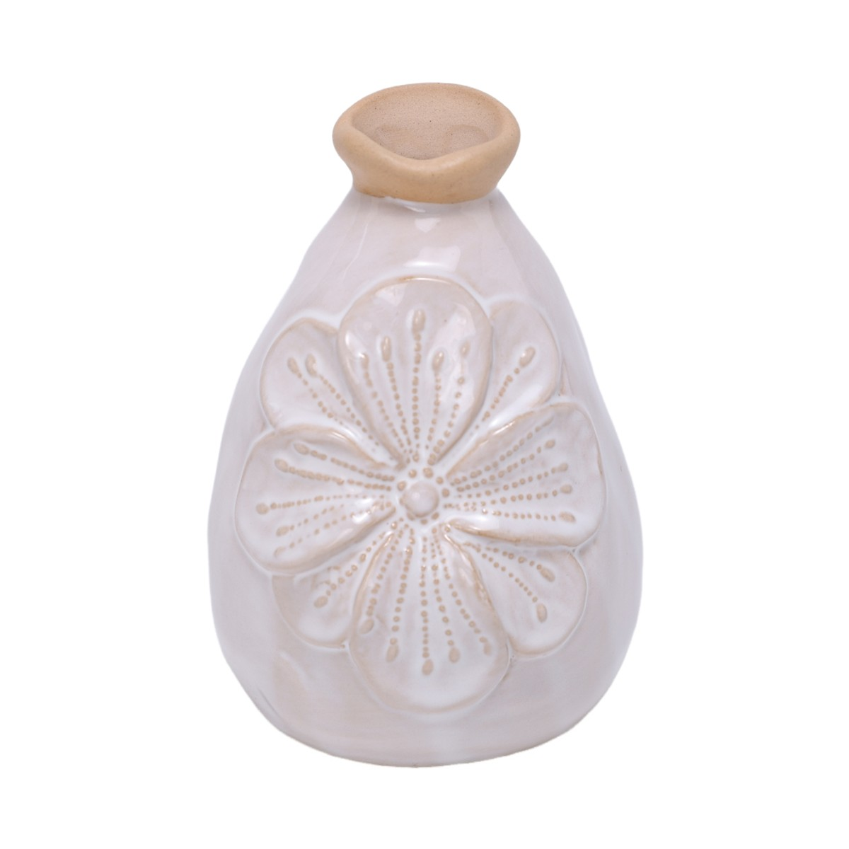 Decofinder Vase Kallimasia Keramik Weiss Weiss | Schubiger Möbel