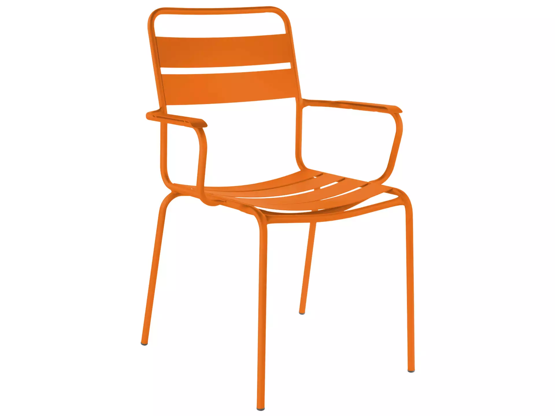 Metall-Lattenstuhl Glarus mit Armlehne Schaffner / Farbe: Orange