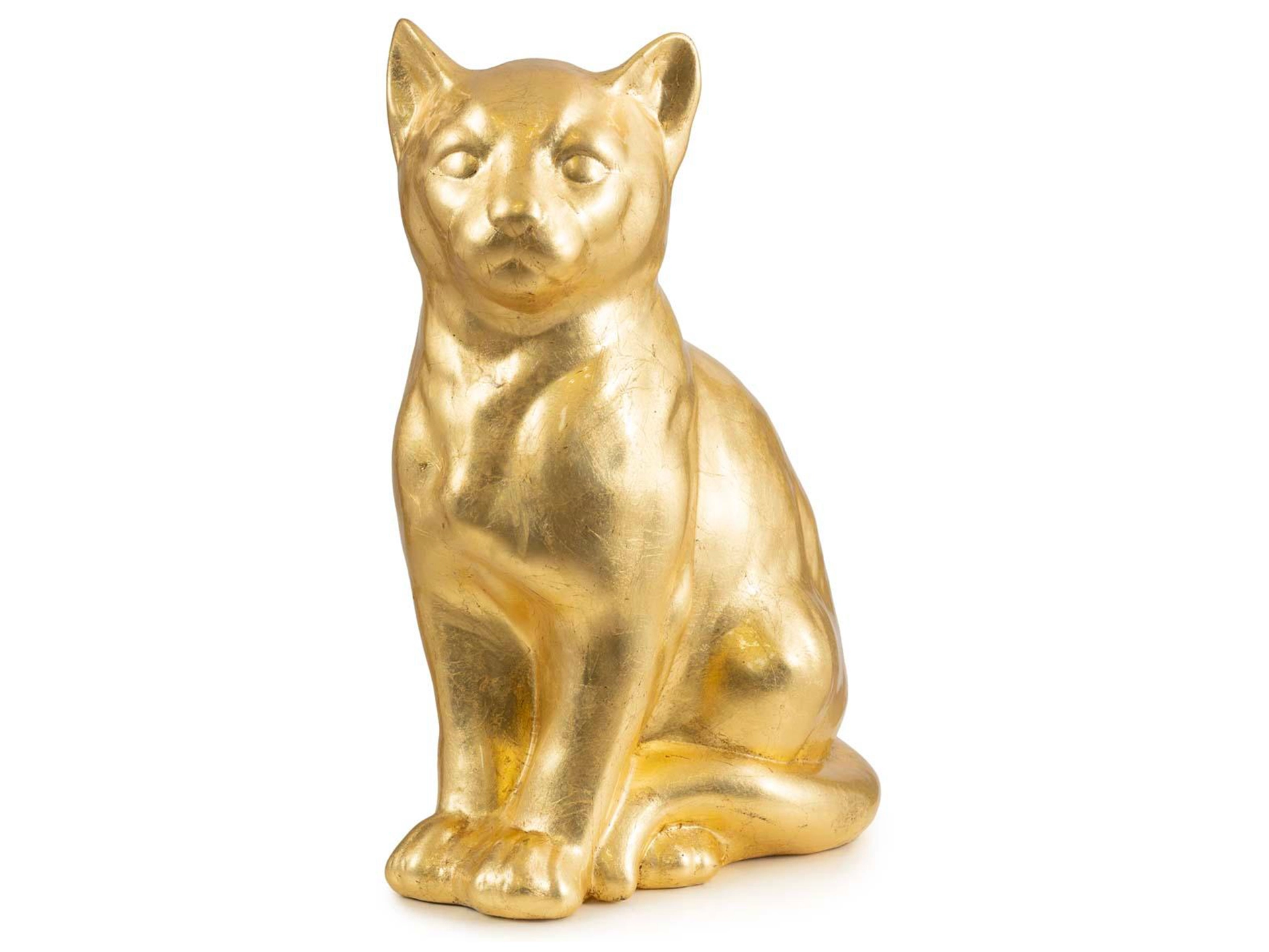 Figur Katze Sitzend Gold H: 41 cm Abhika