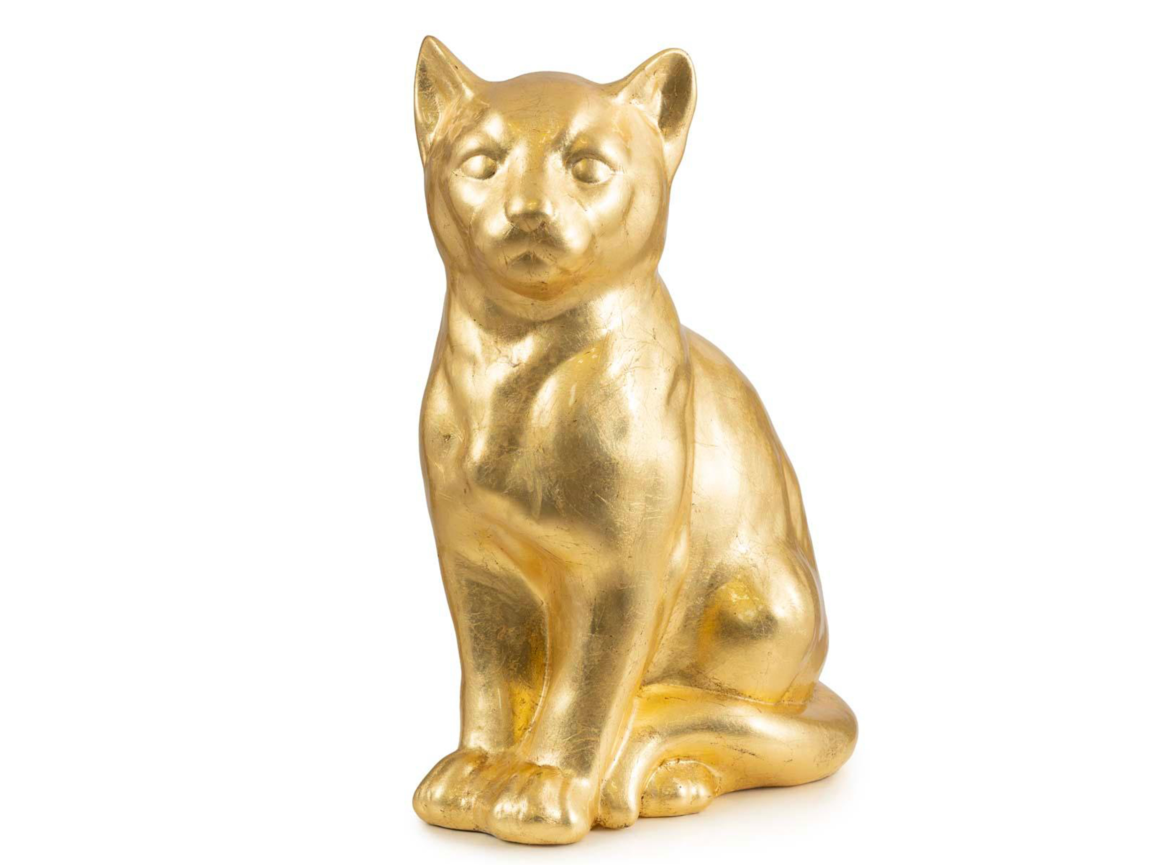 Figur Katze Sitzend Gold H: 41 cm Abhika