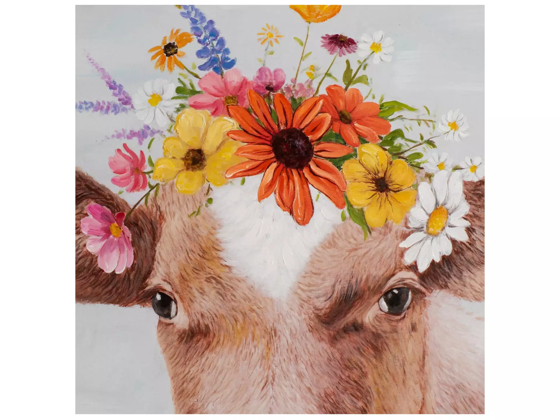 Bild Kuh mit Blumenperücke image LAND