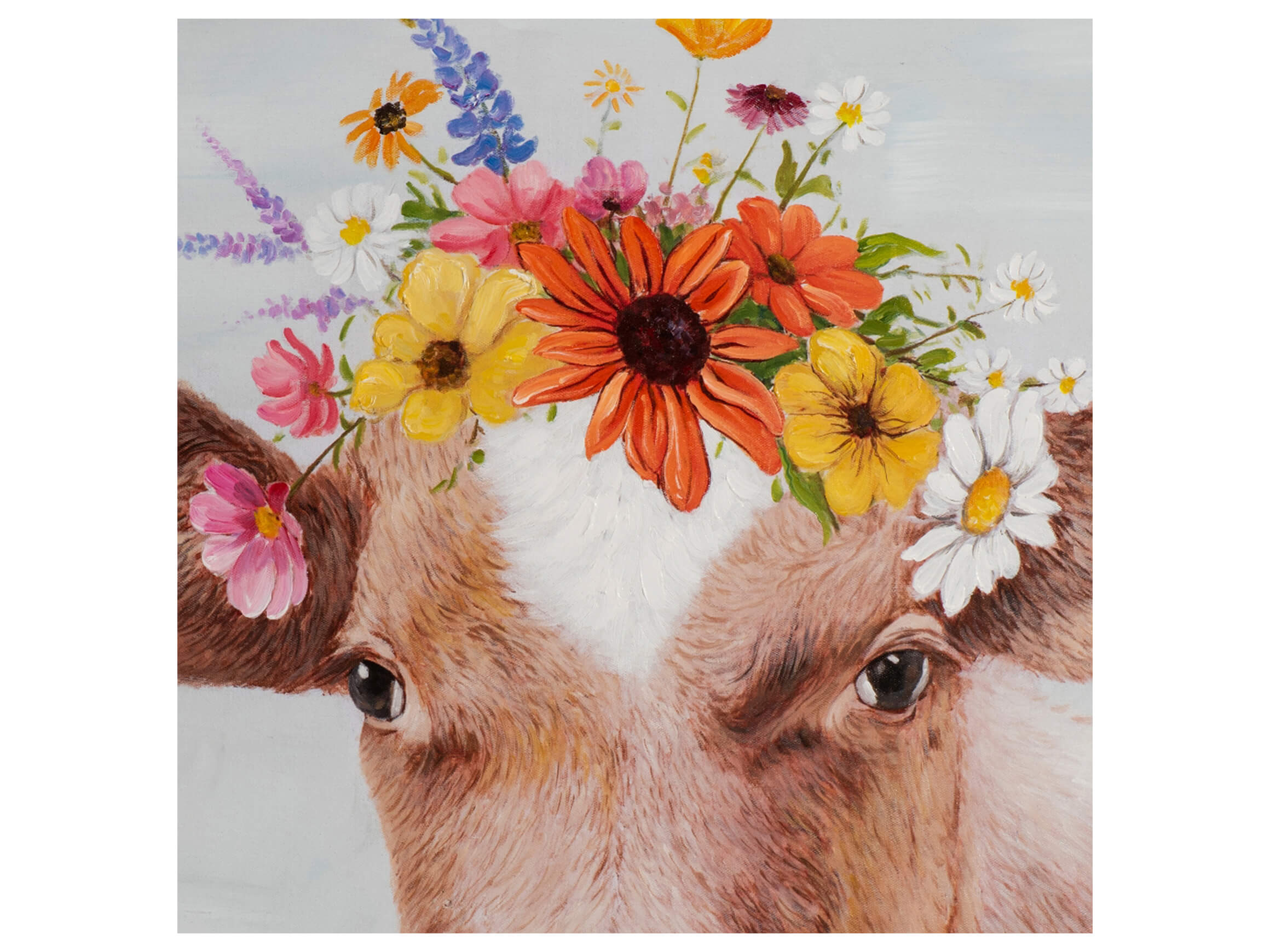 Bild Kuh mit Blumenperücke image LAND