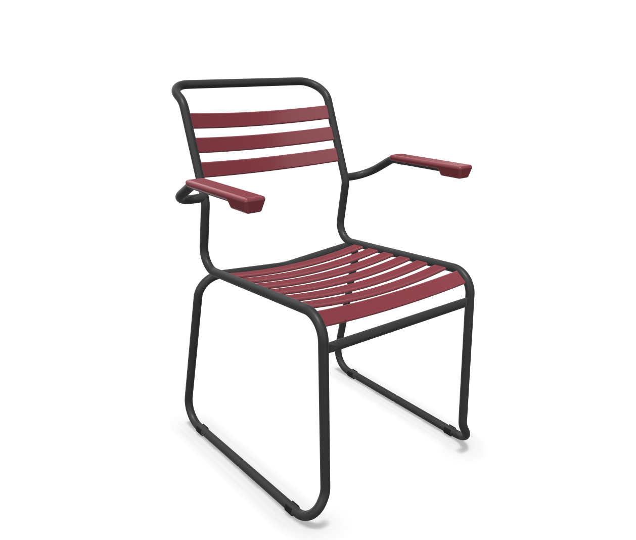 Schaffner Kufen-Lättli-Stuhl Säntis mit Lehne Rot | Schubiger Möbel