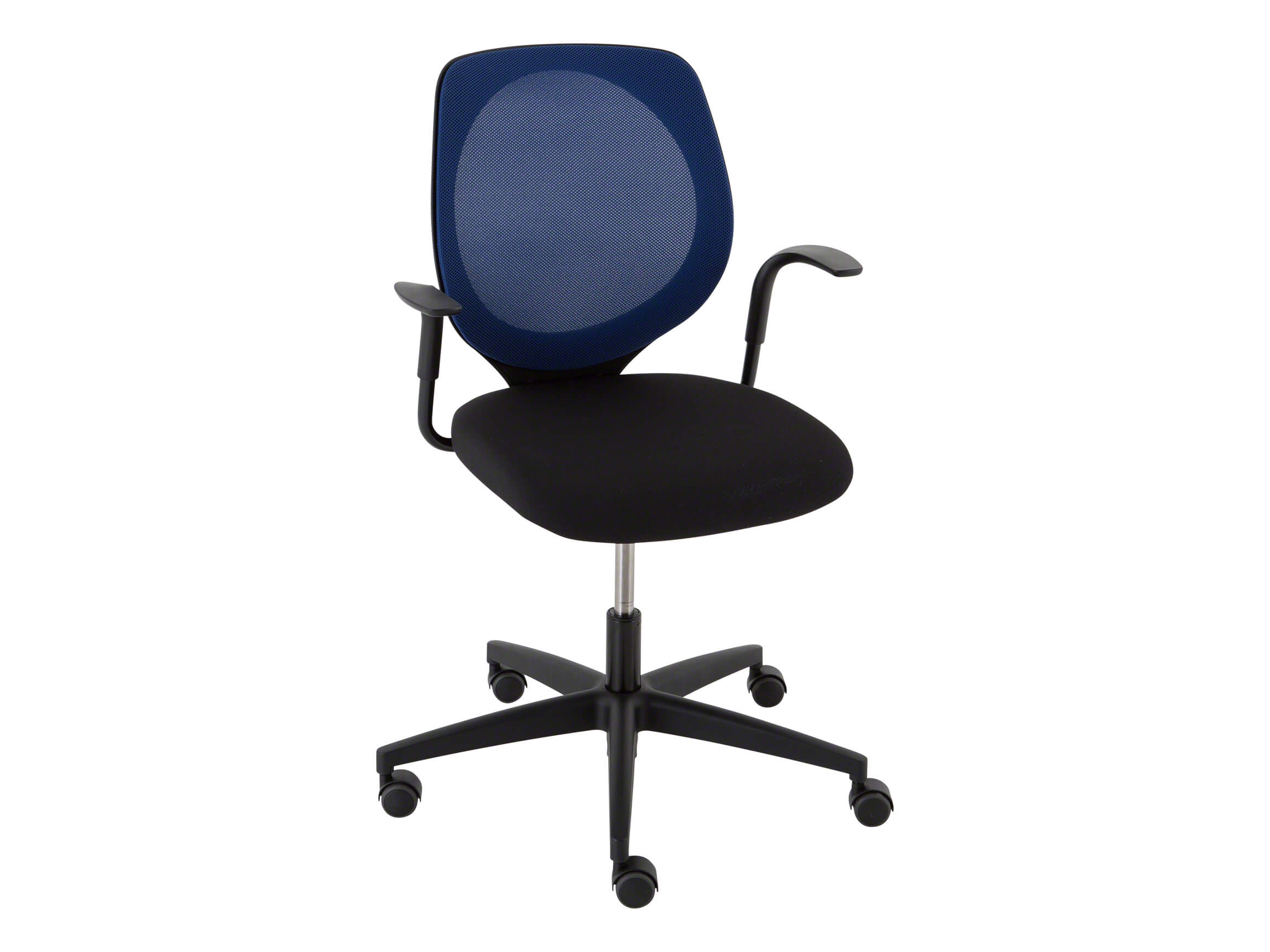 Bürostuhl Giroflex 353, Stoff Blau-Schwarz, b 70 cm t