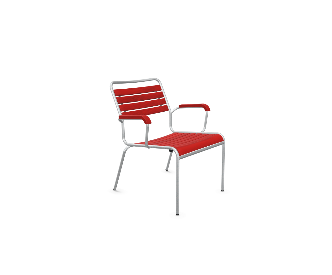 Holz-Lounger Rigi mit Armlehnen Feuerverzinkt von Schaffner / Farbe: Rot / Grösse: 50 x 78 cm