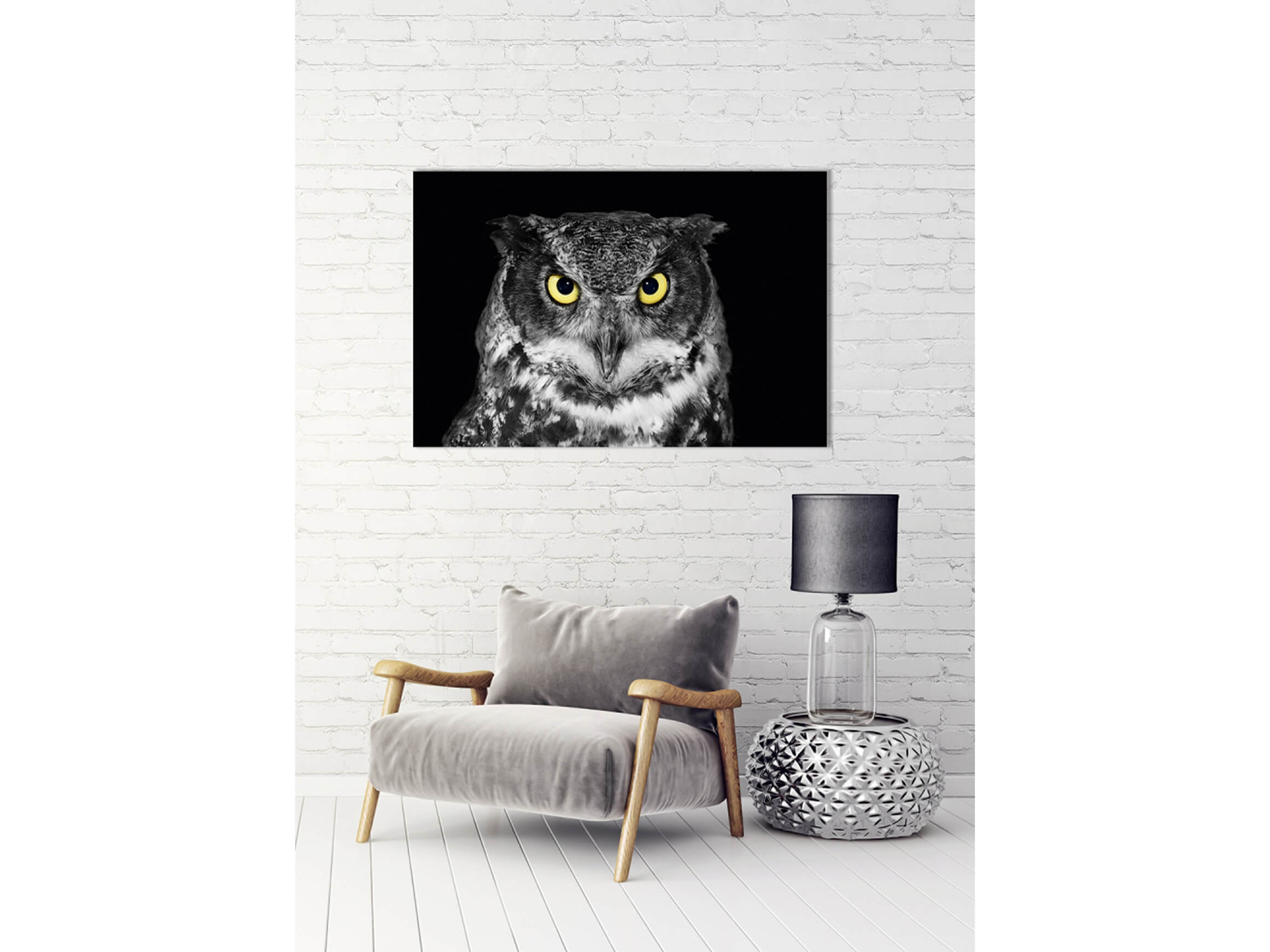 Digitaldruck auf Acrylglas Eule image LAND / Grösse: 150 x 100 cm