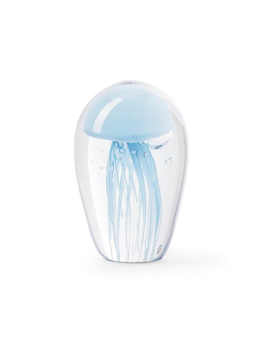 Briefbeschwerer Jellyfish in Glas Hellblau H: 12 cm Abhika
