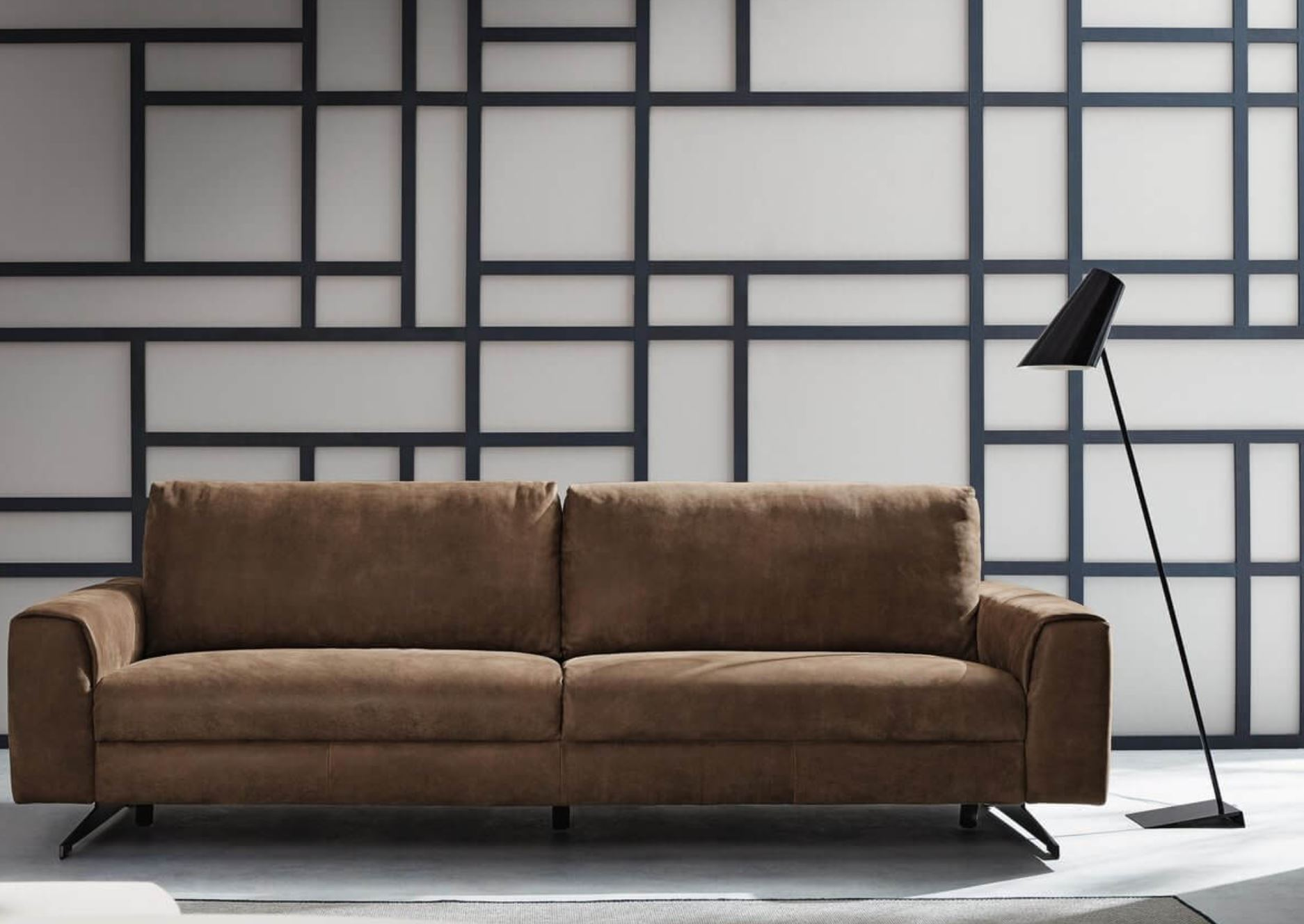 Sofa Valeria Rom / Farbe: Olive / Bezugsmaterial: Leder