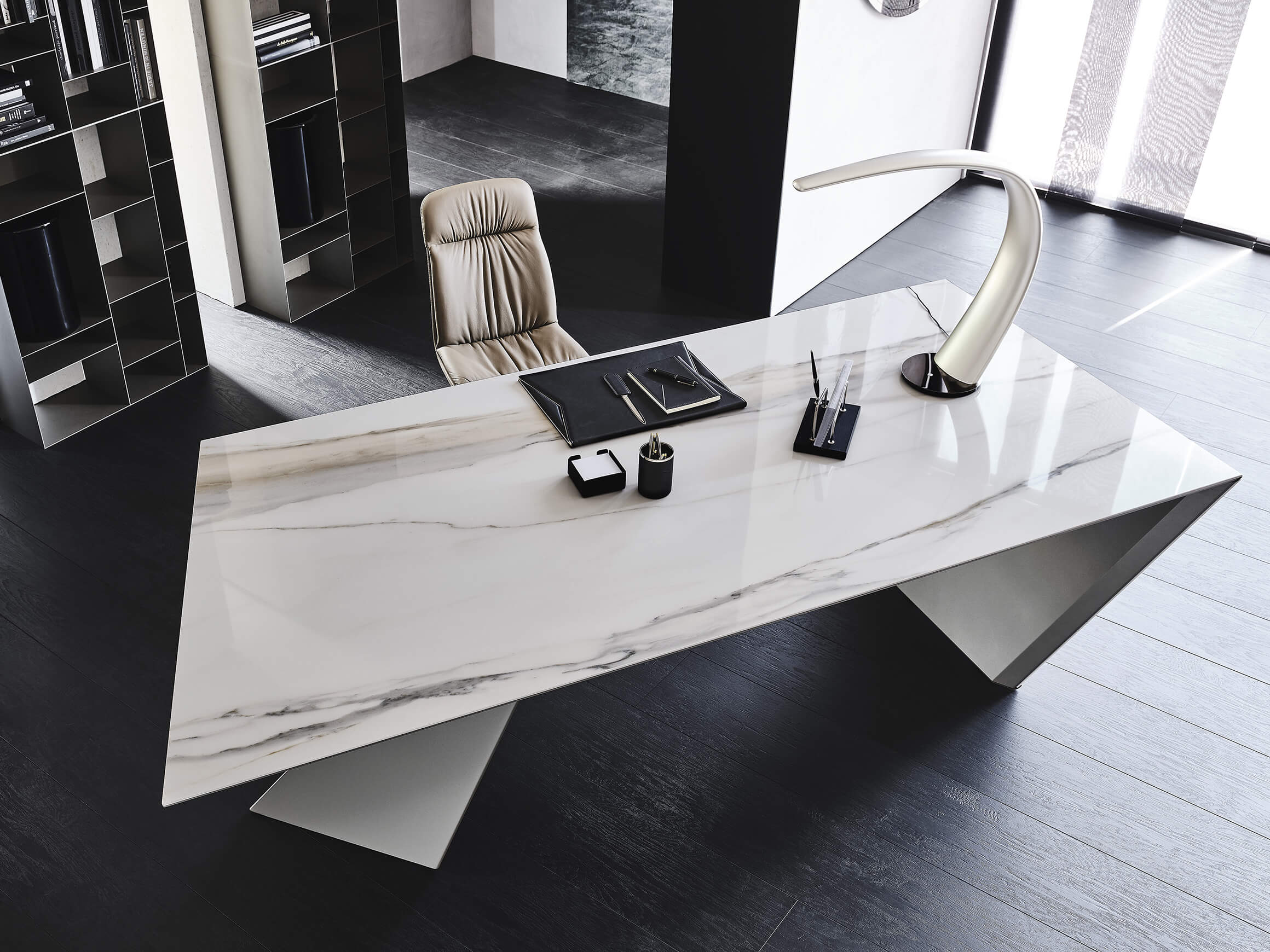 Schreibtisch Nasdaq Keramik Cattelan / Farbe: Cremeweiss