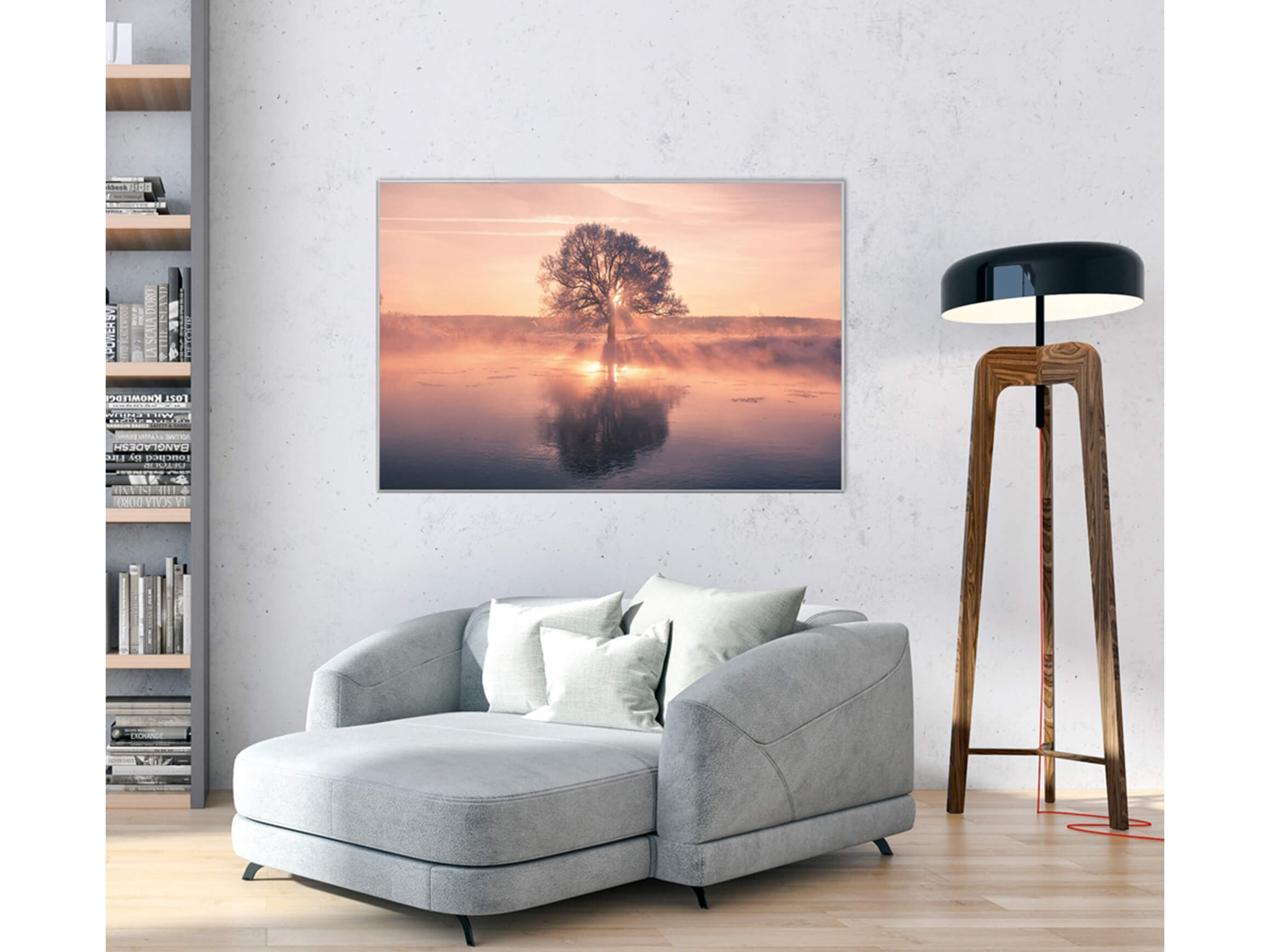 Digitaldruck auf Acrylglas Baum mit Spiegelung image LAND