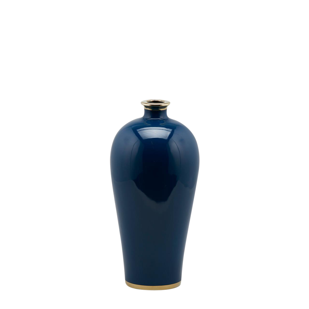 Edg Vase Ching Keramik Blau,gold H: 40 cm Gelb | Schubiger Möbel
