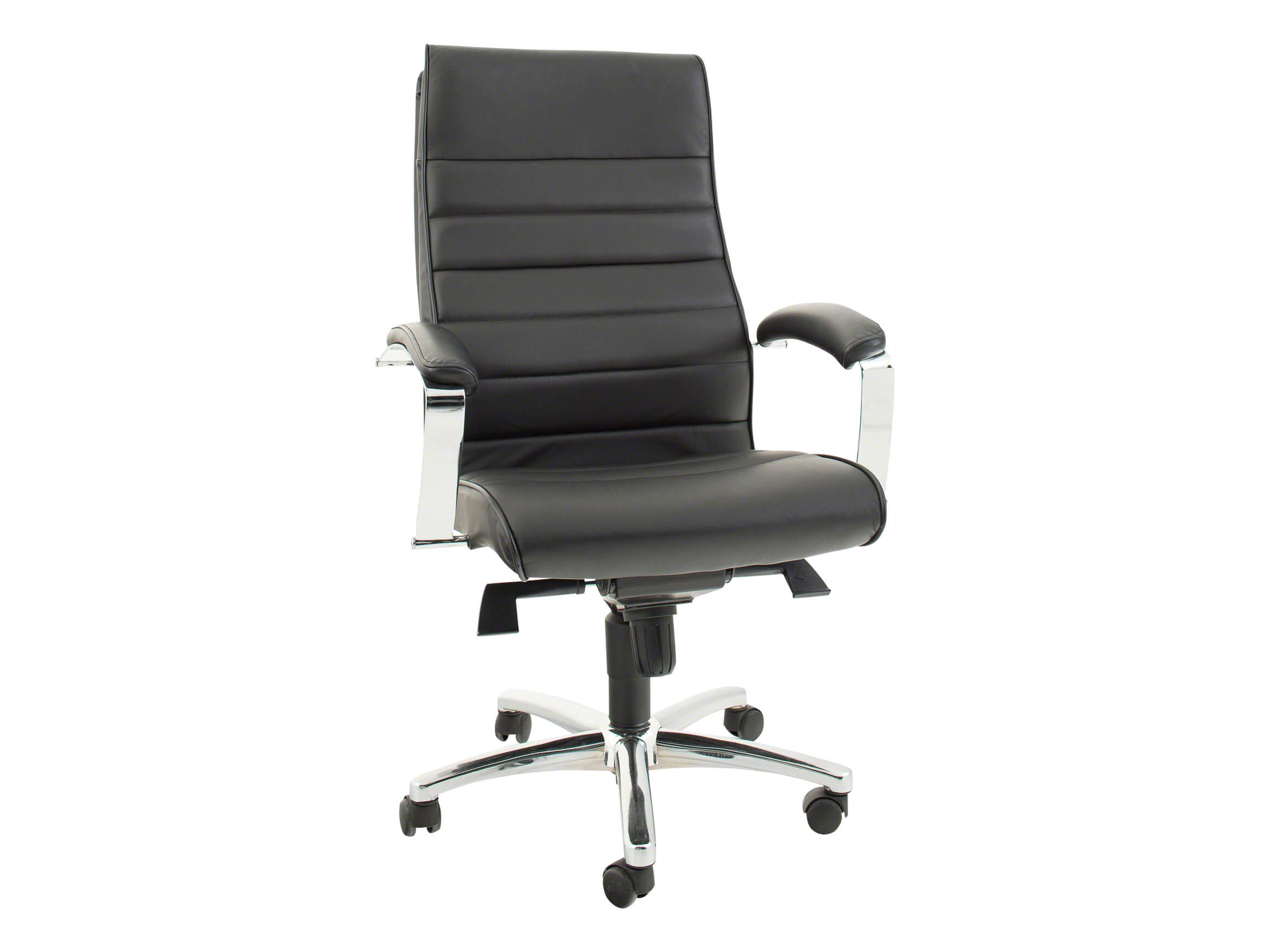 Luxor office chair, leather, polished chrome, w 65 cm d 65 cm h 116 cm