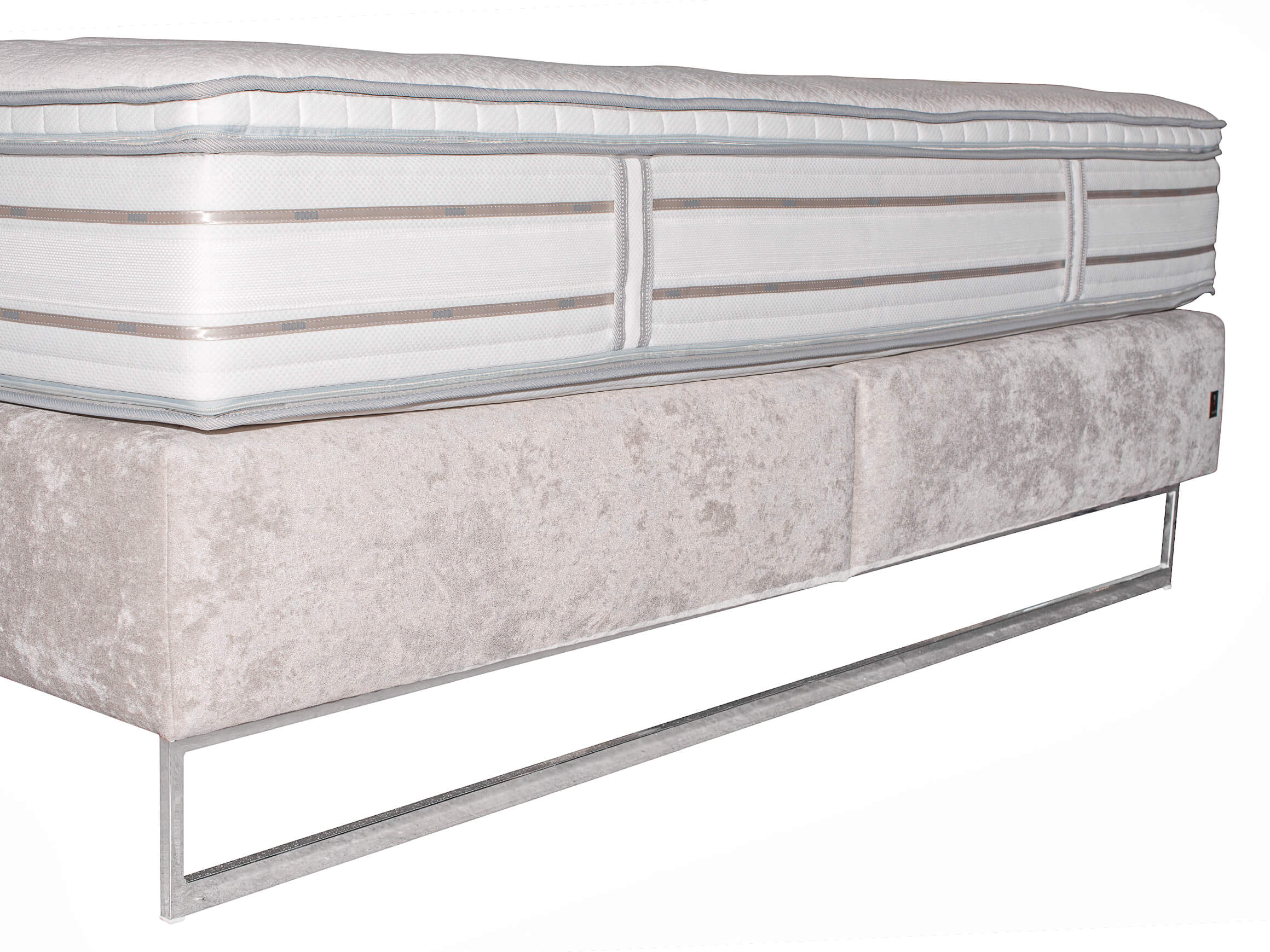 Boxspringbett Cubic Chesterfield Ada AT / Farbe: Grau