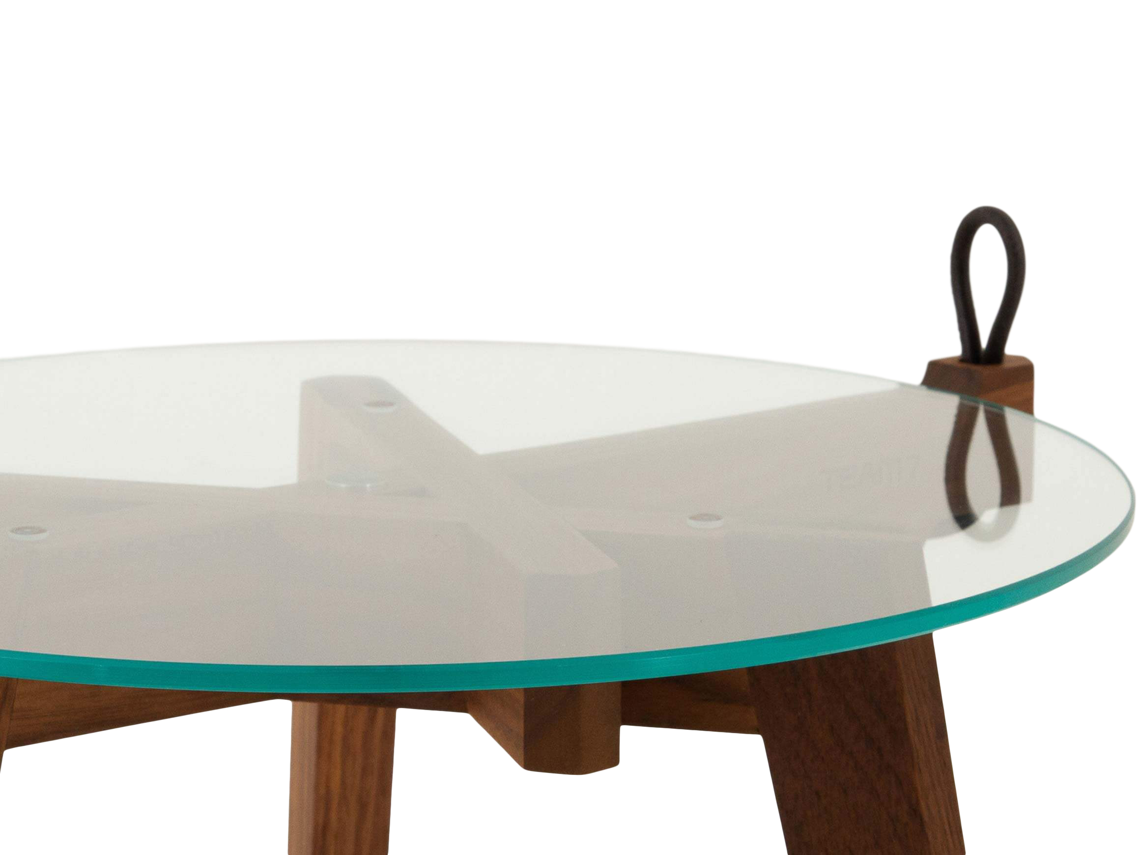 Table d'appoint Hi ! Noyer Verre transparent En bois / couleur :