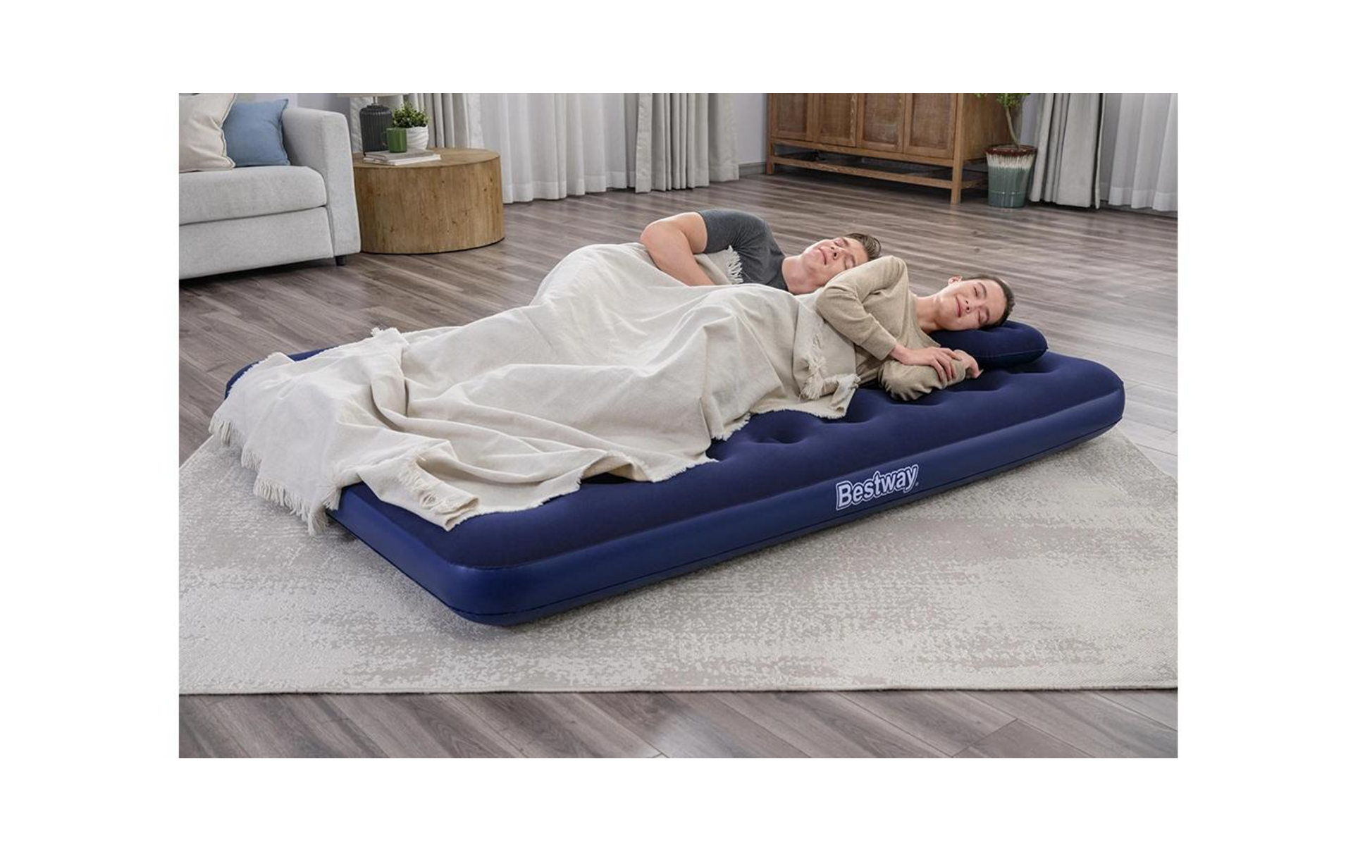Luftbett Queen Blau, 203x152 cm – ideal als Gästebett