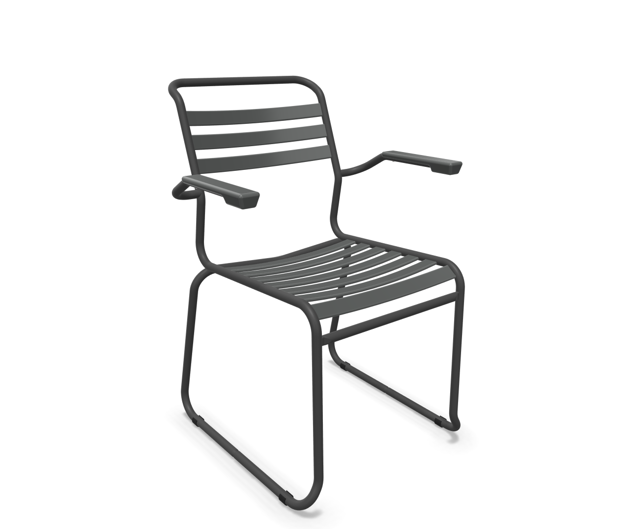 Schaffner Kufen-Lättli-Stuhl Säntis mit Lehne Grau | Schubiger Möbel