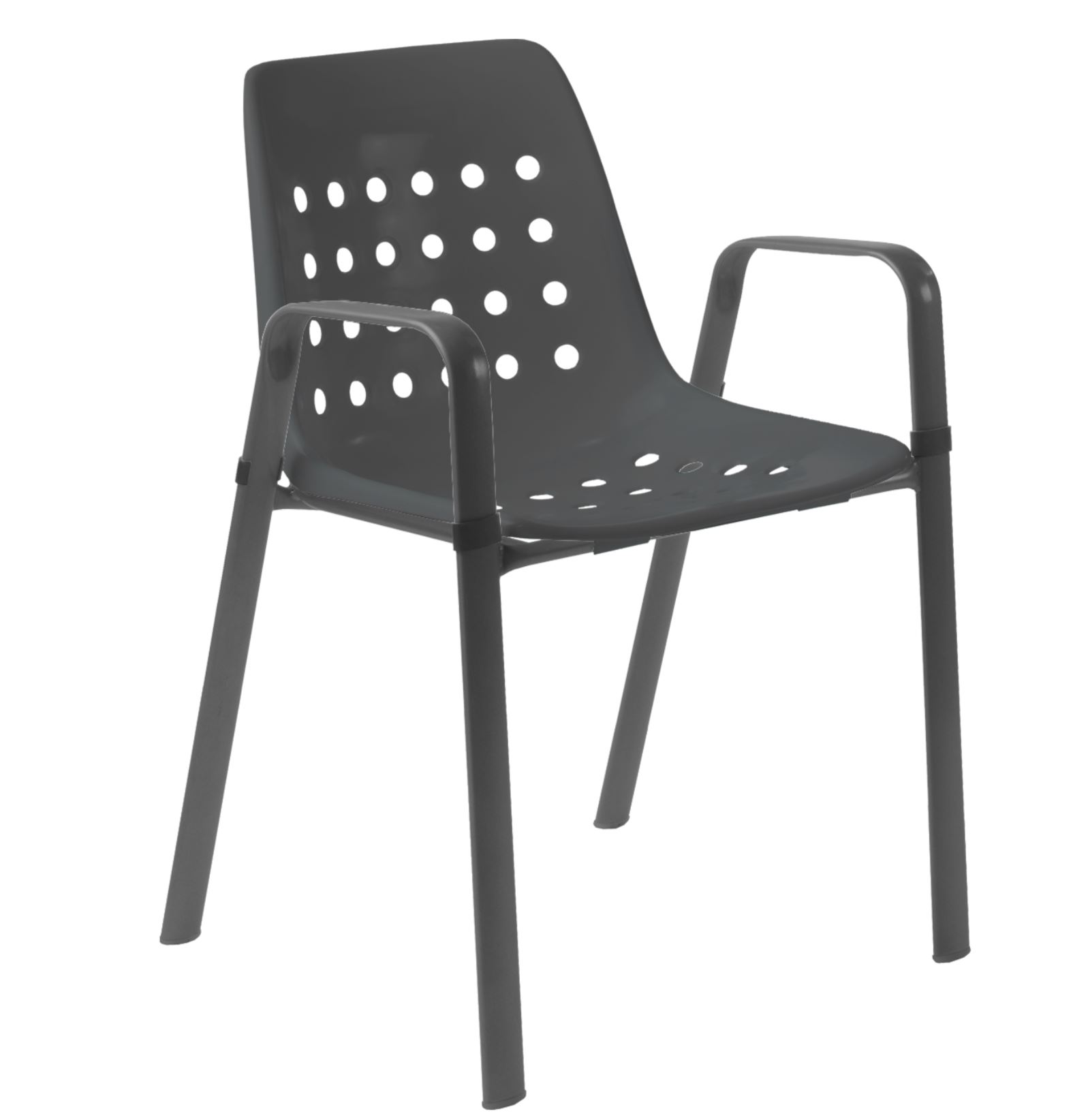 Gartenstuhl Bermuda mit Armlehne Rundoval Schaffner / Farbe: Anthrazit