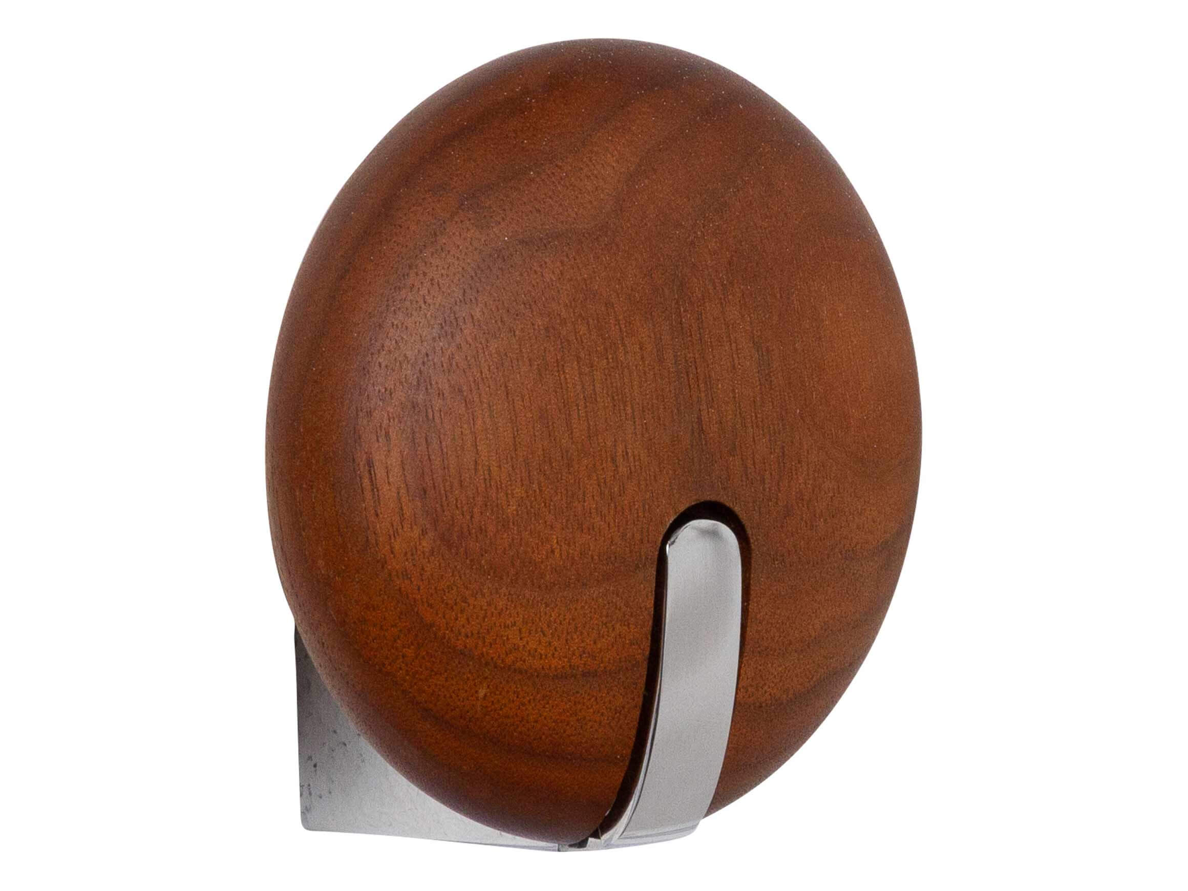 Wandhaken Salto, Nussbaum Geölt, Gussteil Verchromt