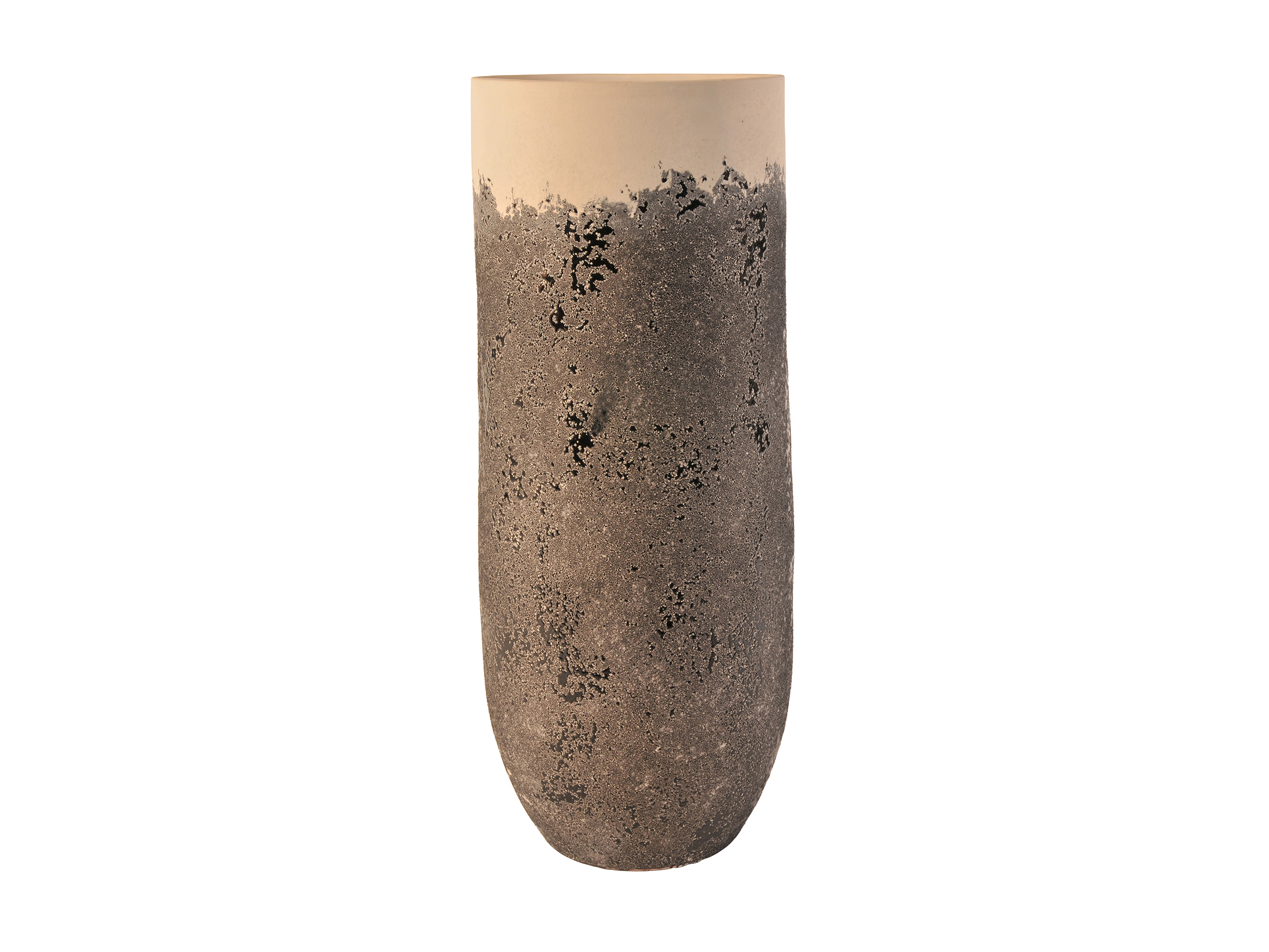 Vase Keramik Schwarz-Weiss H: 70 cm