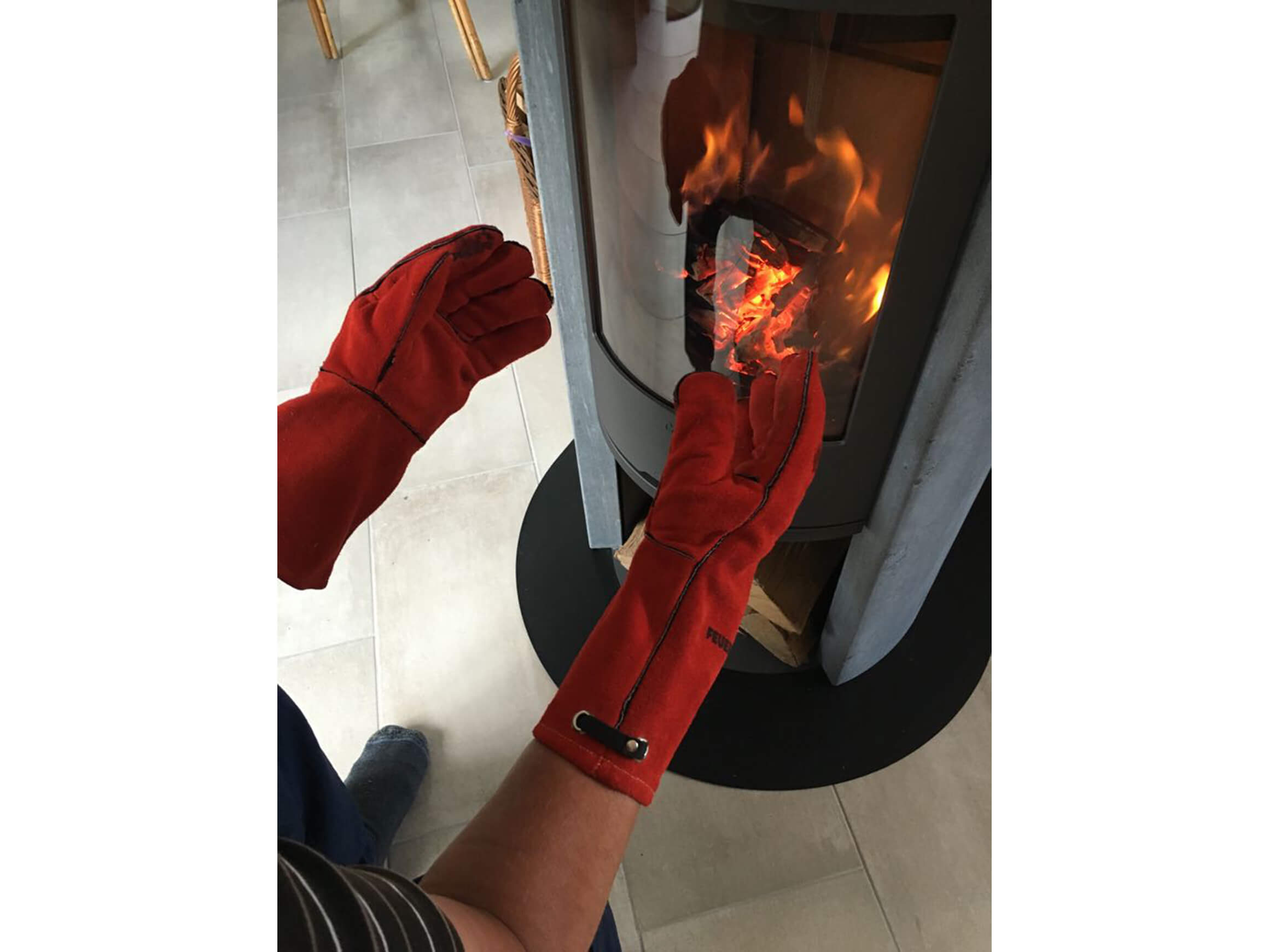 Handschuh-Paar Feuermeister - Leder Rot Blaser und Trösch