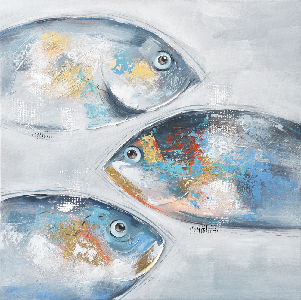 Gemälde-Goldblaue Fische-image LAND