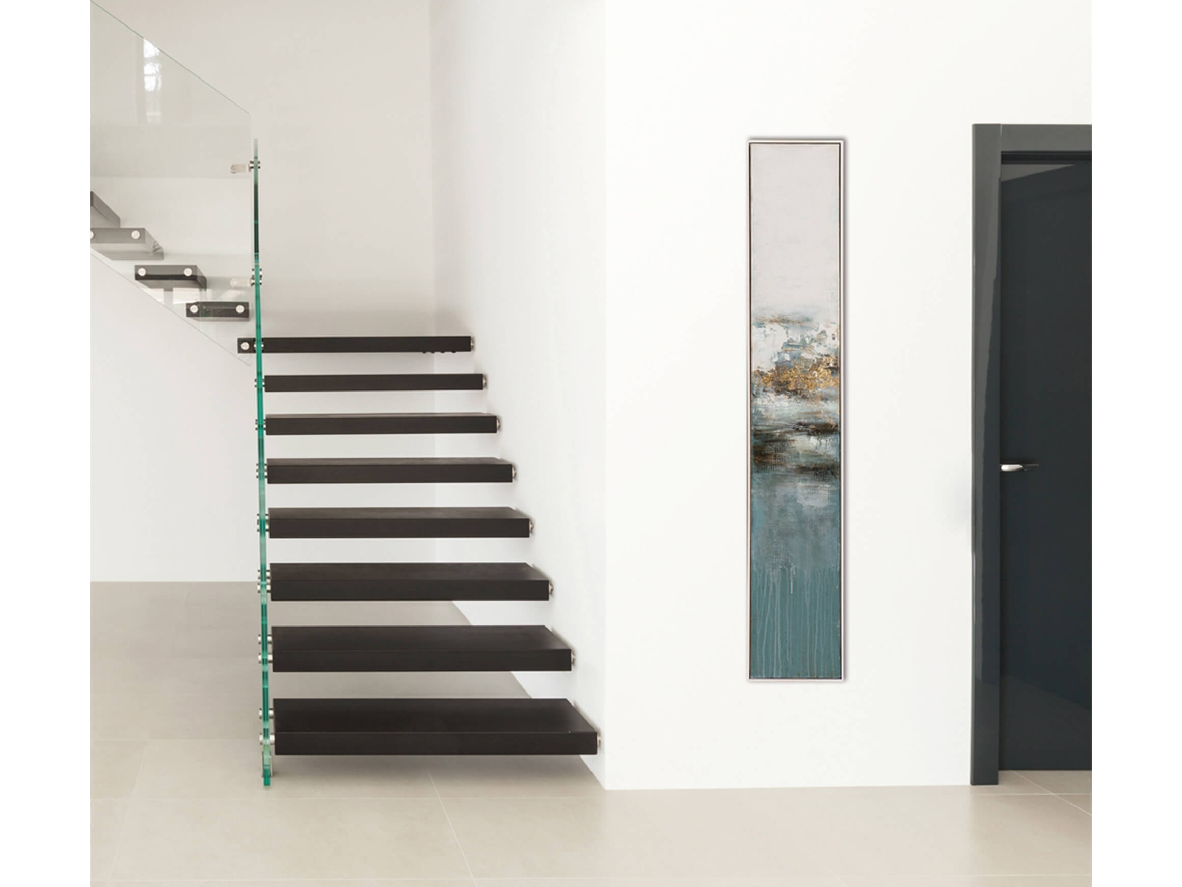 Bild Slim Abstrakt mit Gold, Rosa und Blau 2 image LAND